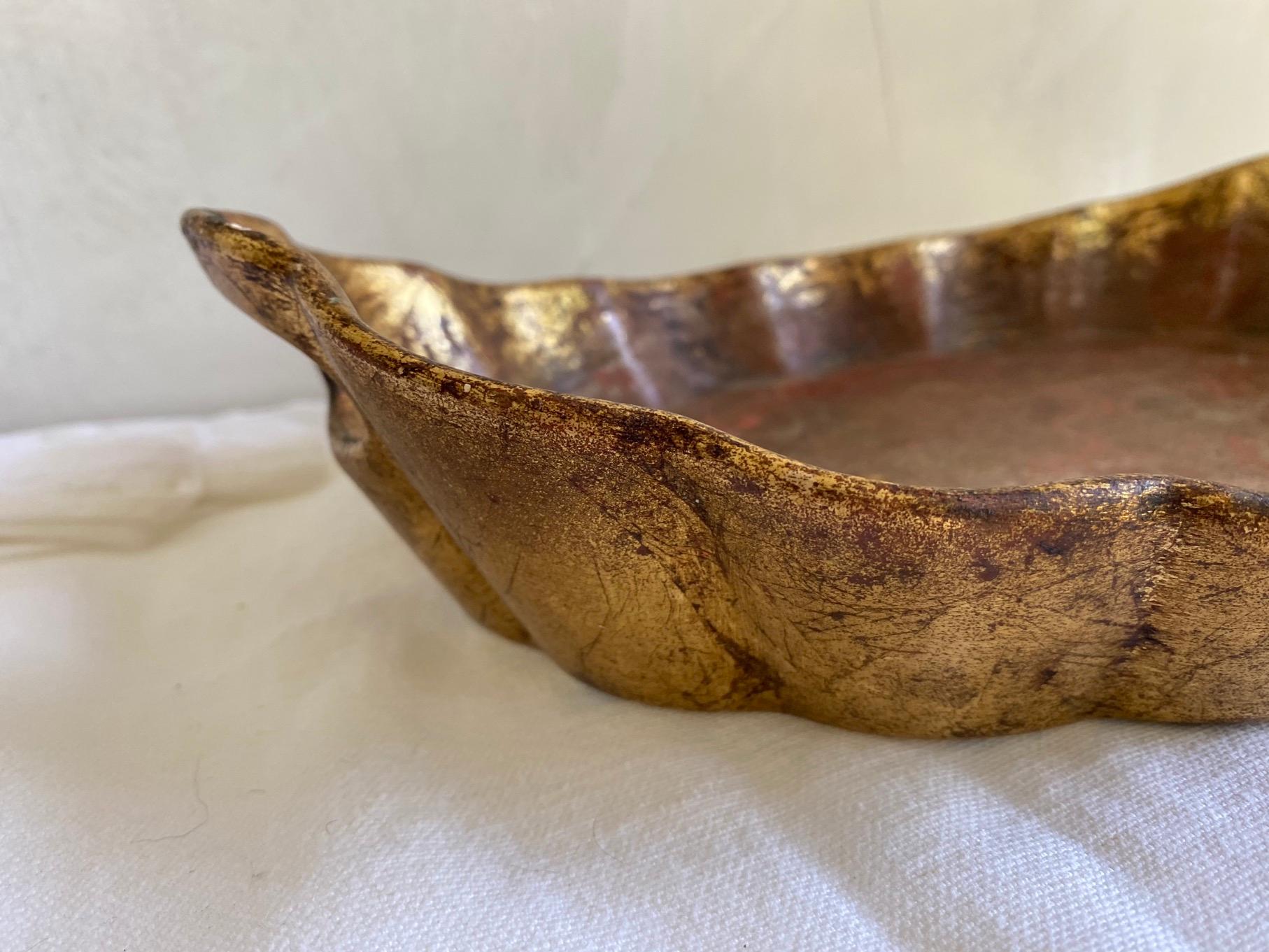 20th Century Gold Gilt Ceramic Platter For Sale