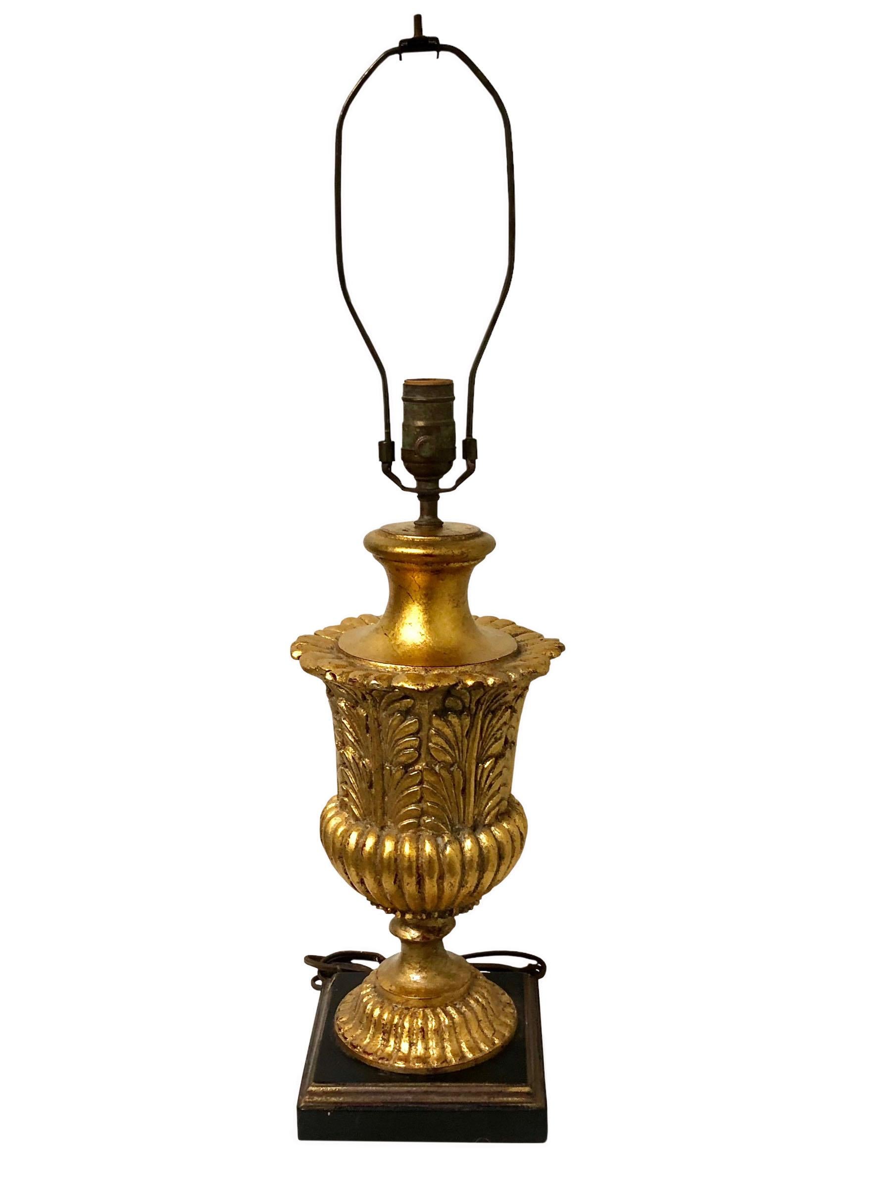 Gold Gilt Empire Style Lamp In Good Condition For Sale In Tampa, FL