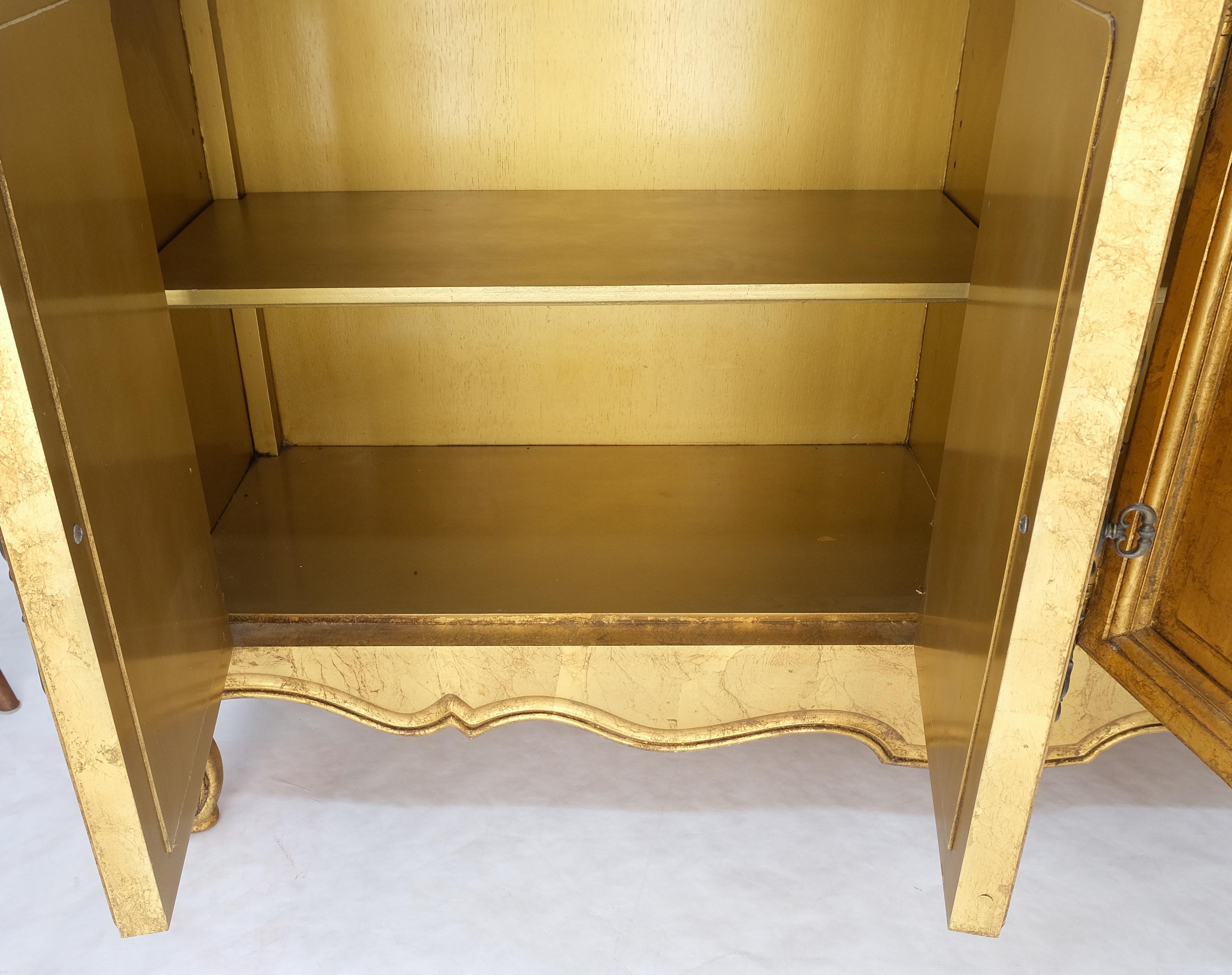 Gold Gilt Finished Back Marble Top Double Door Server Credenza Dresser MINT! For Sale 4