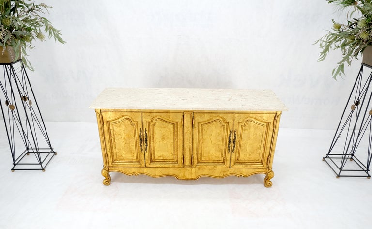 marble and gold dresser White and Gilt Gold Decorated Louis XV Style Bombe Dresser Carrara Marble  Top main image 1