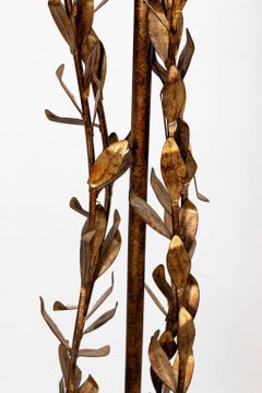 Lampada da terra dorata