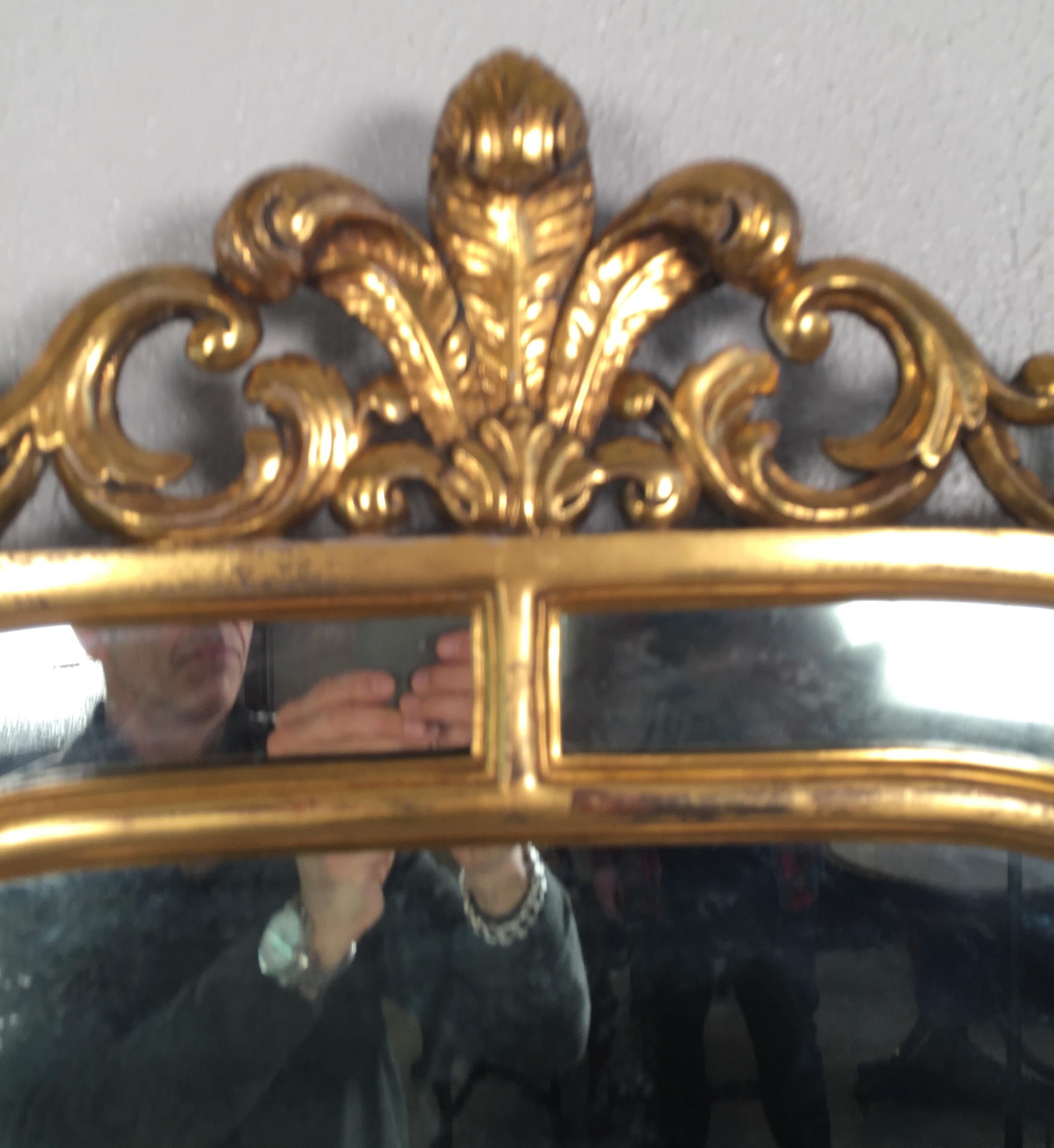English Gold Gilt French Style Mirror in Original Condition, circa 1890s For Sale