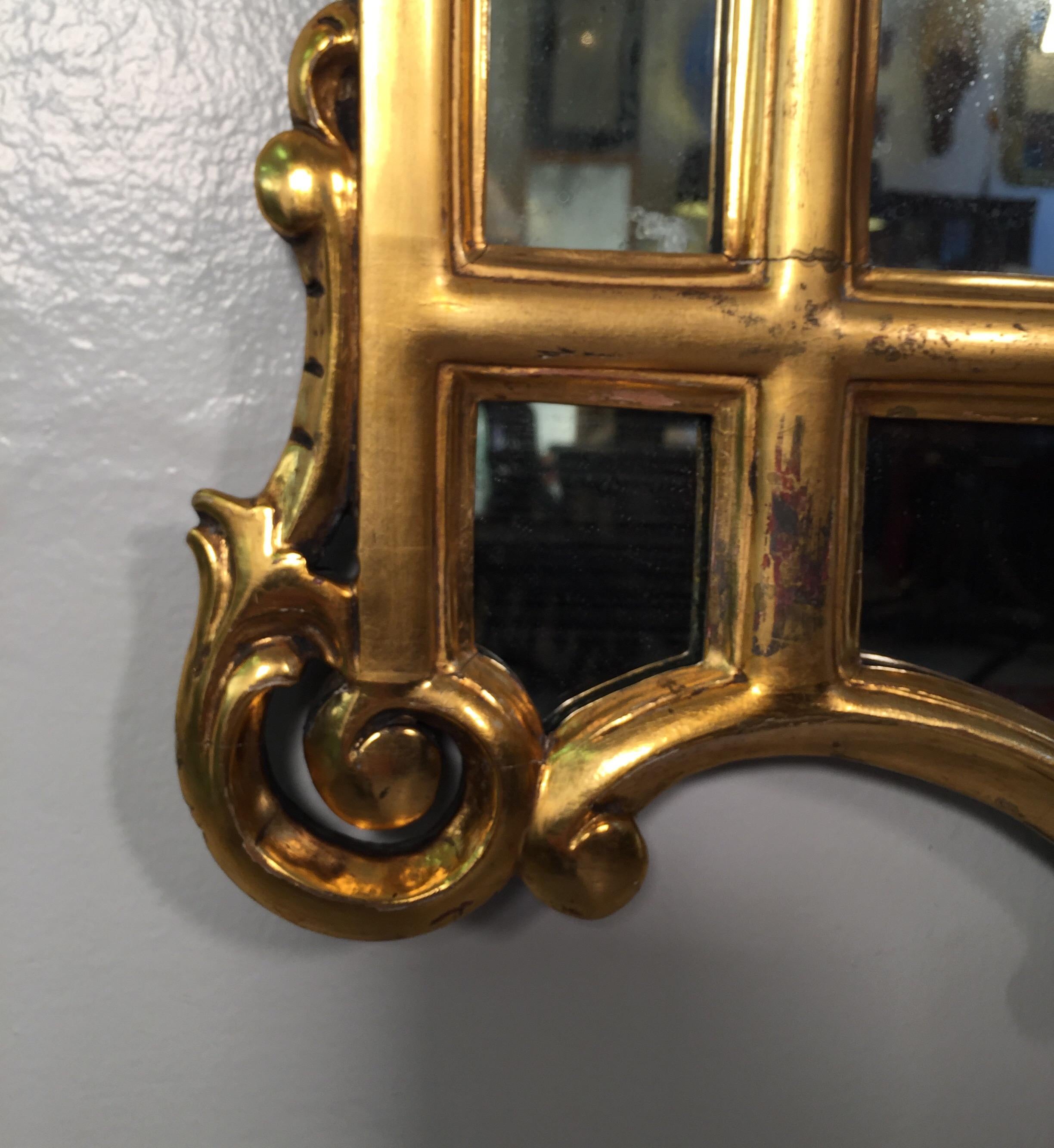 Late 19th Century Gold Gilt French Style Mirror in Original Condition, circa 1890s For Sale