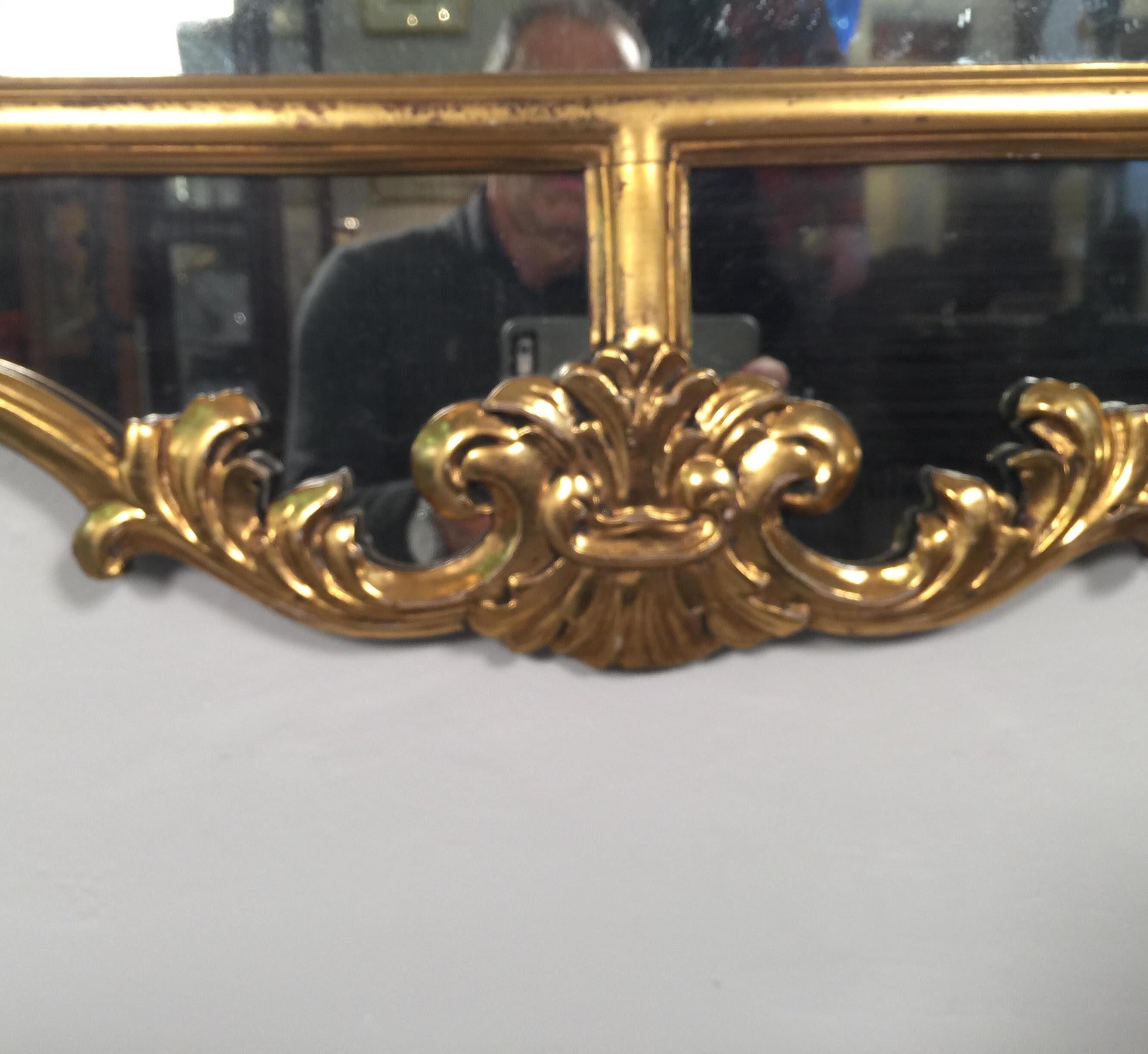 Wood Gold Gilt French Style Mirror in Original Condition, circa 1890s For Sale