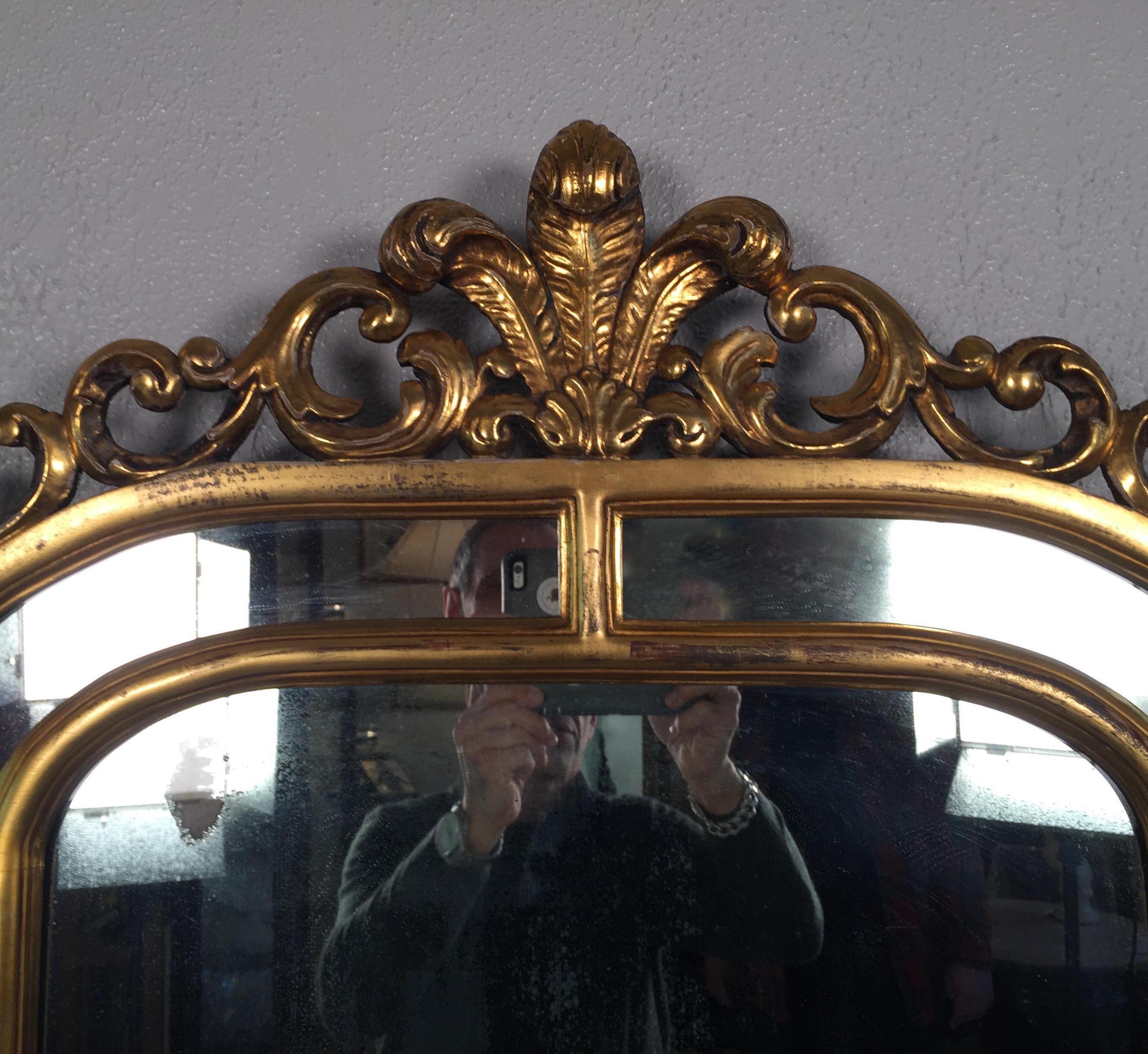 Miroir de style français en or doré dans son état d'origine, vers les années 1890 en vente 1
