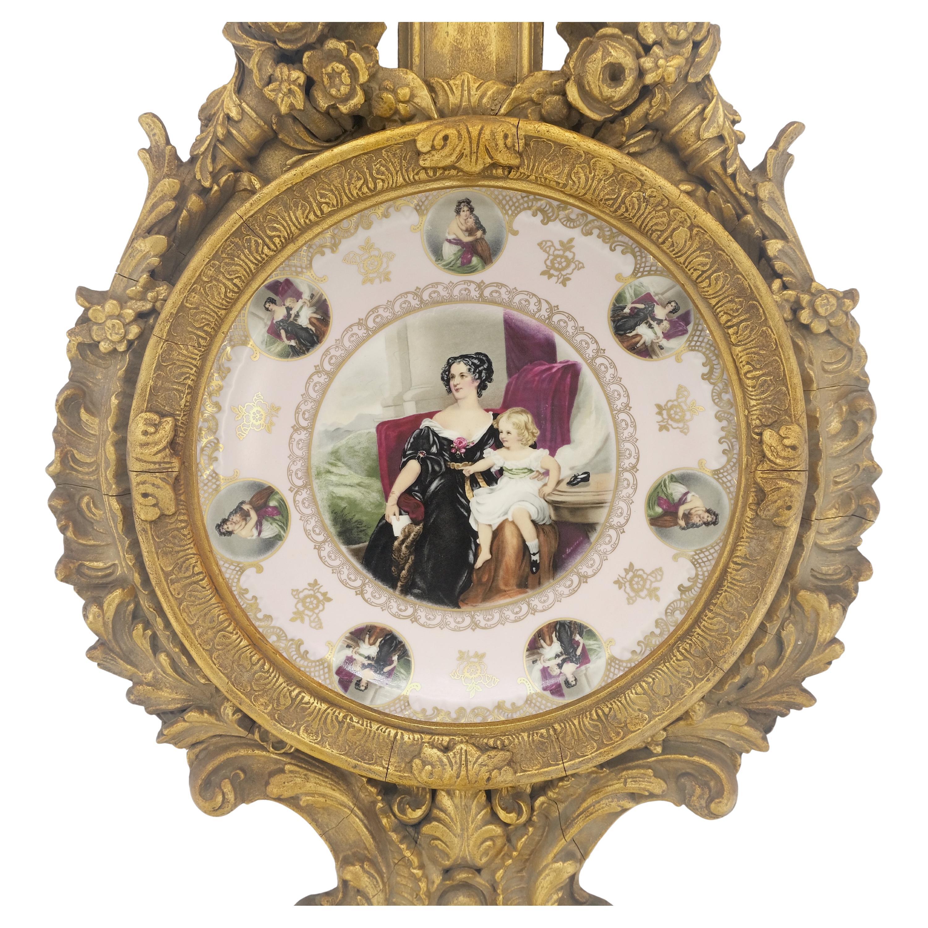 Gold vergoldet Gesso Frame Deutsch dekoriert Wandtafel Platte c1920s (Geschnitzt) im Angebot