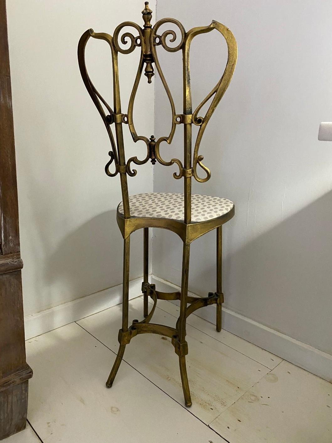 vintage metal vanity stool