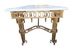 Gold Gilt Iron with Marble Top Console Table, Spain, 1960s
