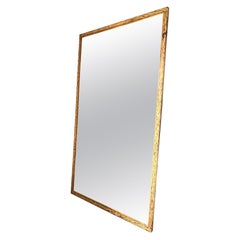 Decorative Gold Gilt Metal Framed Rectangular Mirror, Spain, 1950s