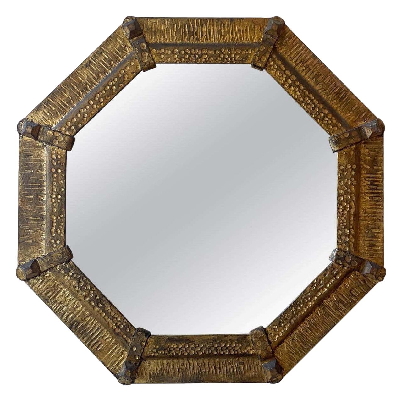 Gold Gilt Metal Octagonal Shape Frame, Spain, 1950s