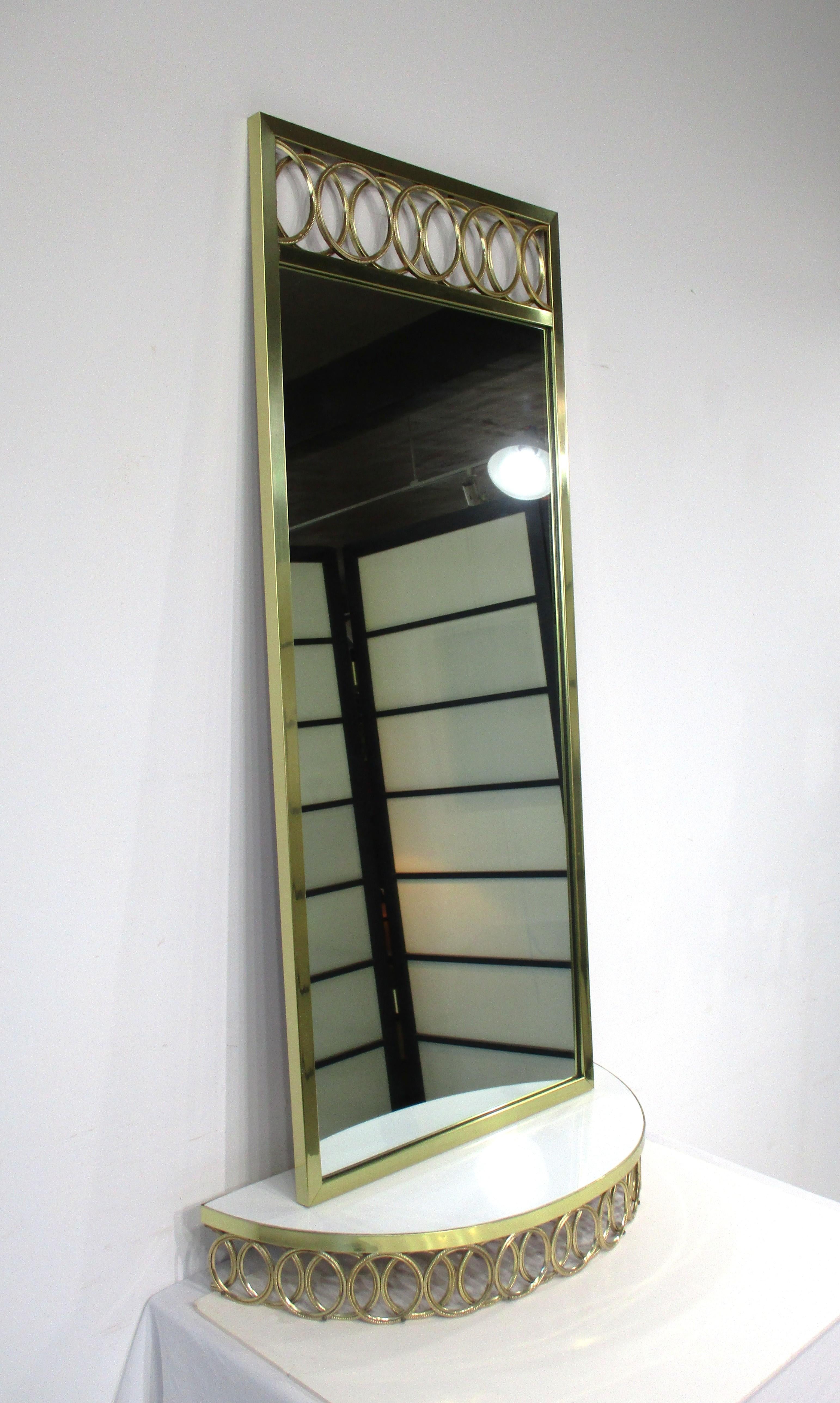 Gold Gilt Mid Century LaBarge styled Sculptural Mirror and Hanging Console 5