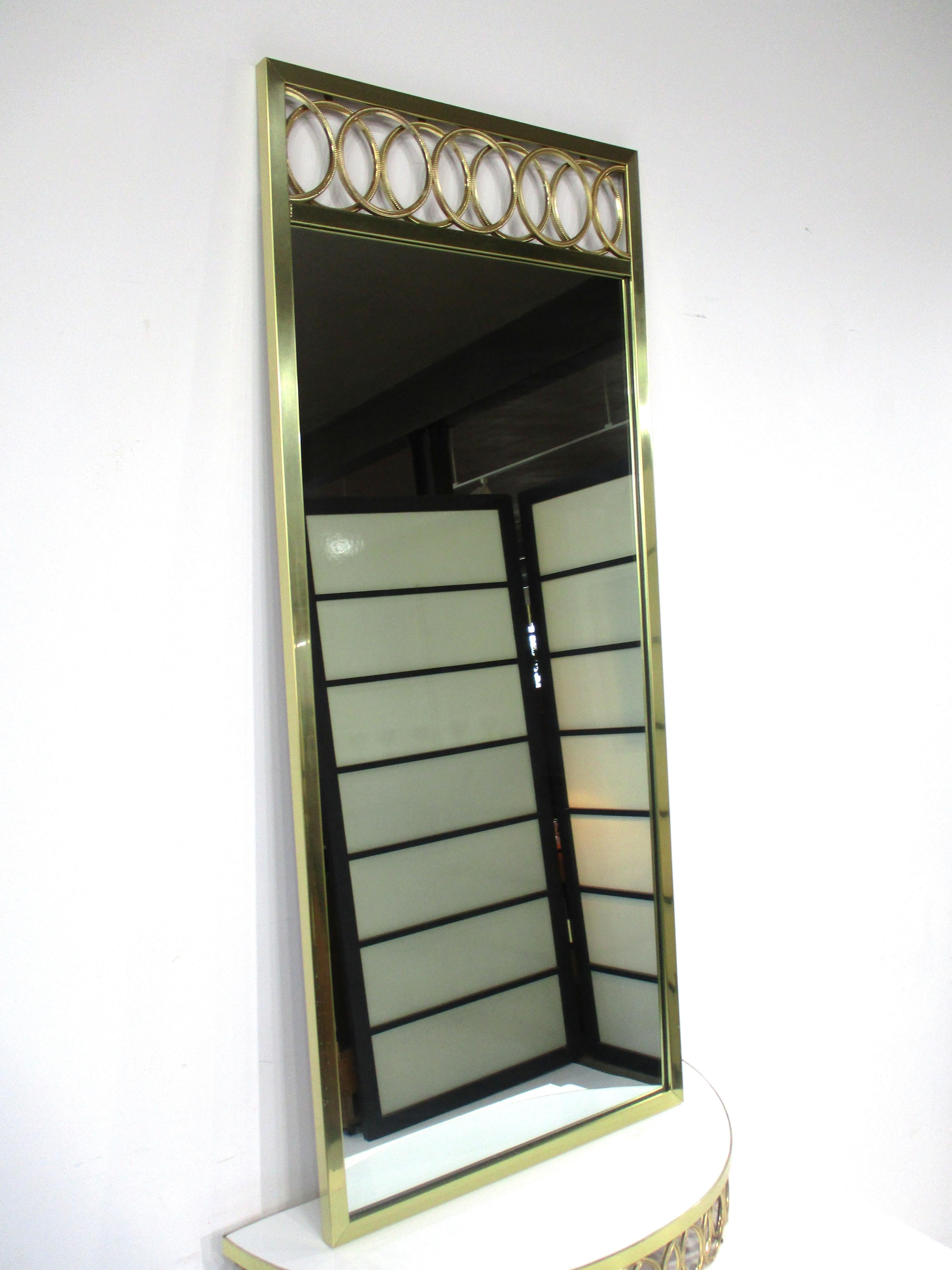 American Gold Gilt Mid Century LaBarge styled Sculptural Mirror and Hanging Console