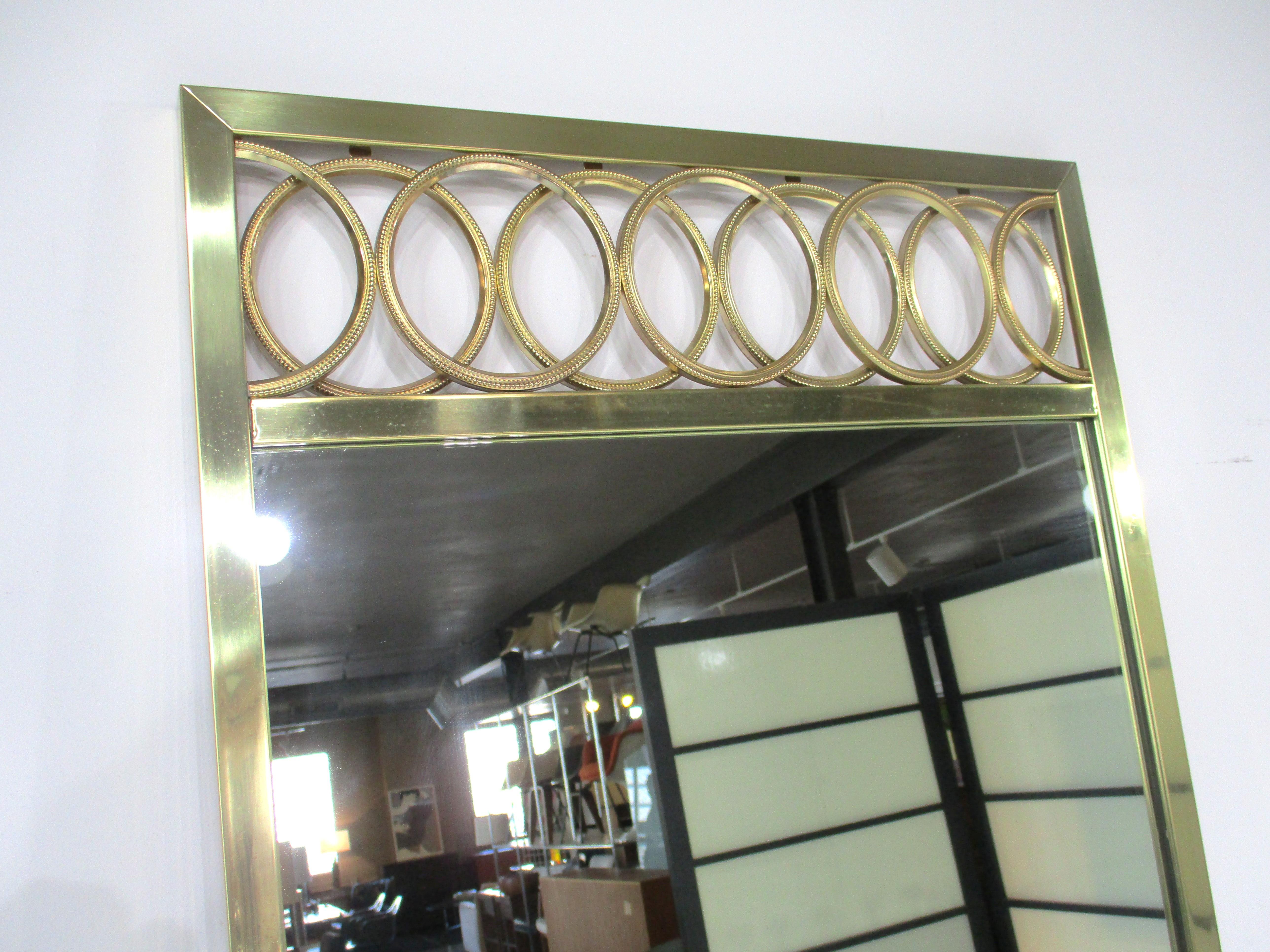 Gold Gilt Mid Century LaBarge styled Sculptural Mirror and Hanging Console In Good Condition In Cincinnati, OH