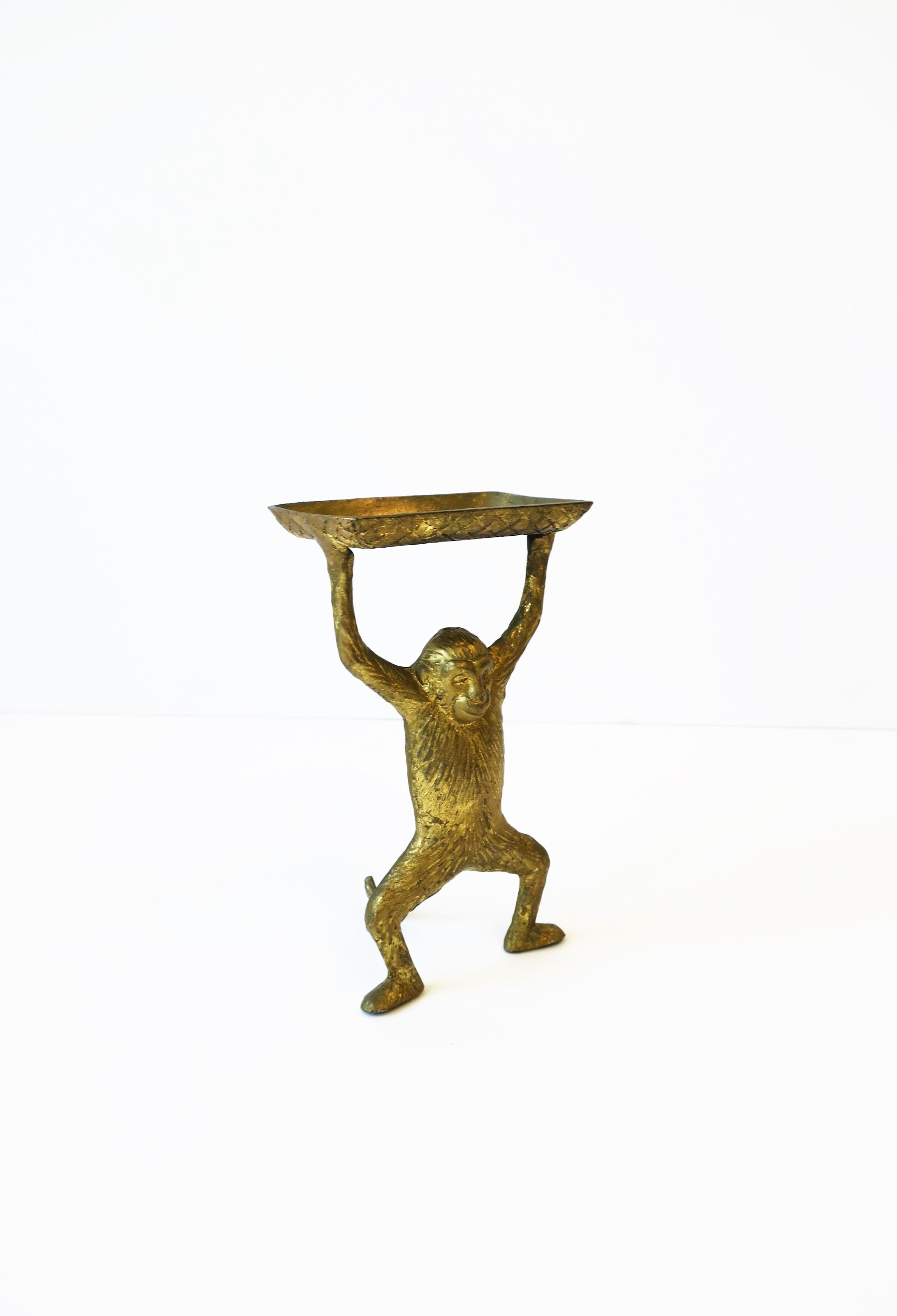 Gold Gilt Monkey with Tray Decorative Object 4