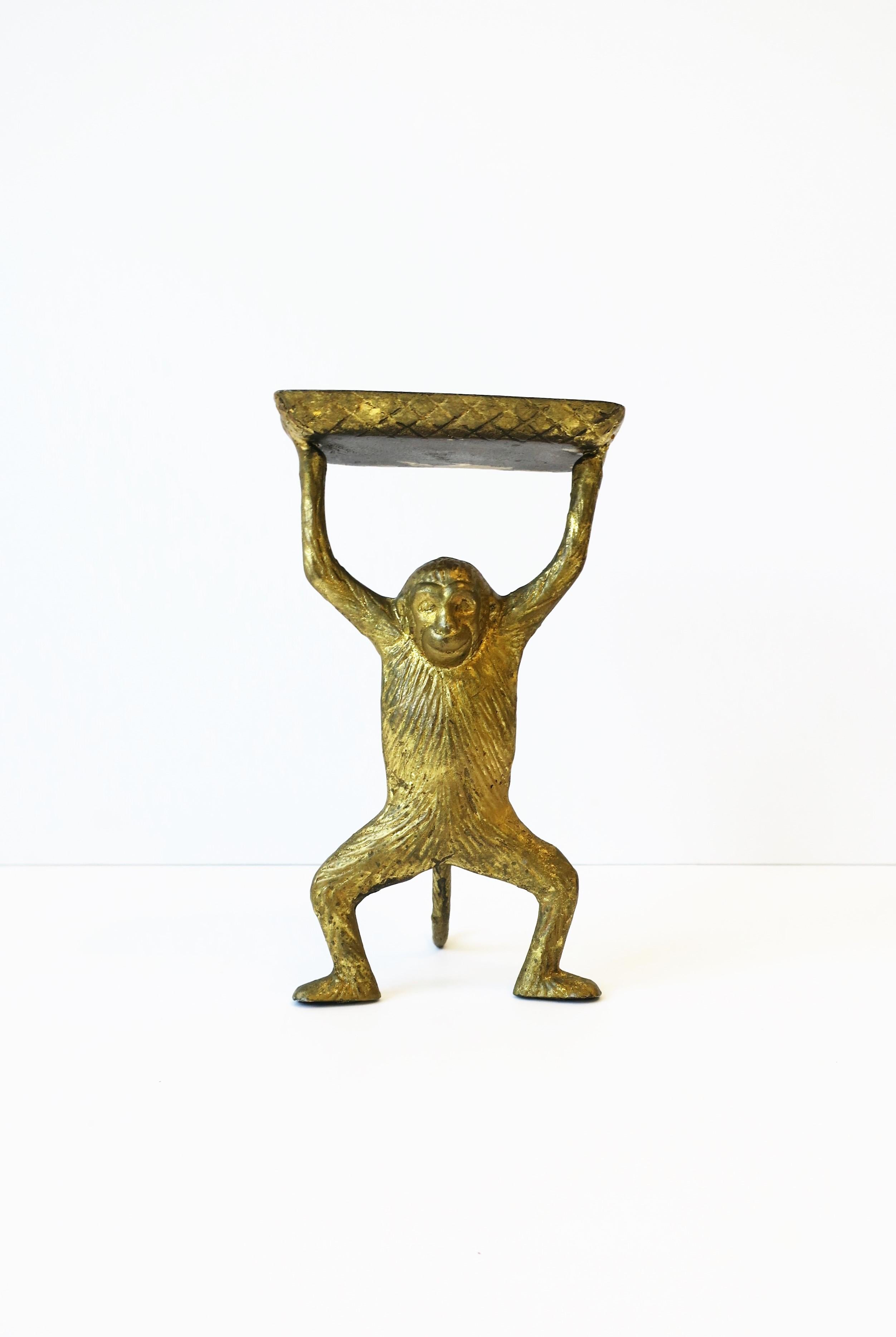 20th Century Gold Gilt Monkey with Tray Decorative Object