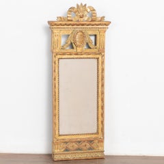 Gold Gilt Narrow Swedish Trumeau Mirror, circa 1790-1820