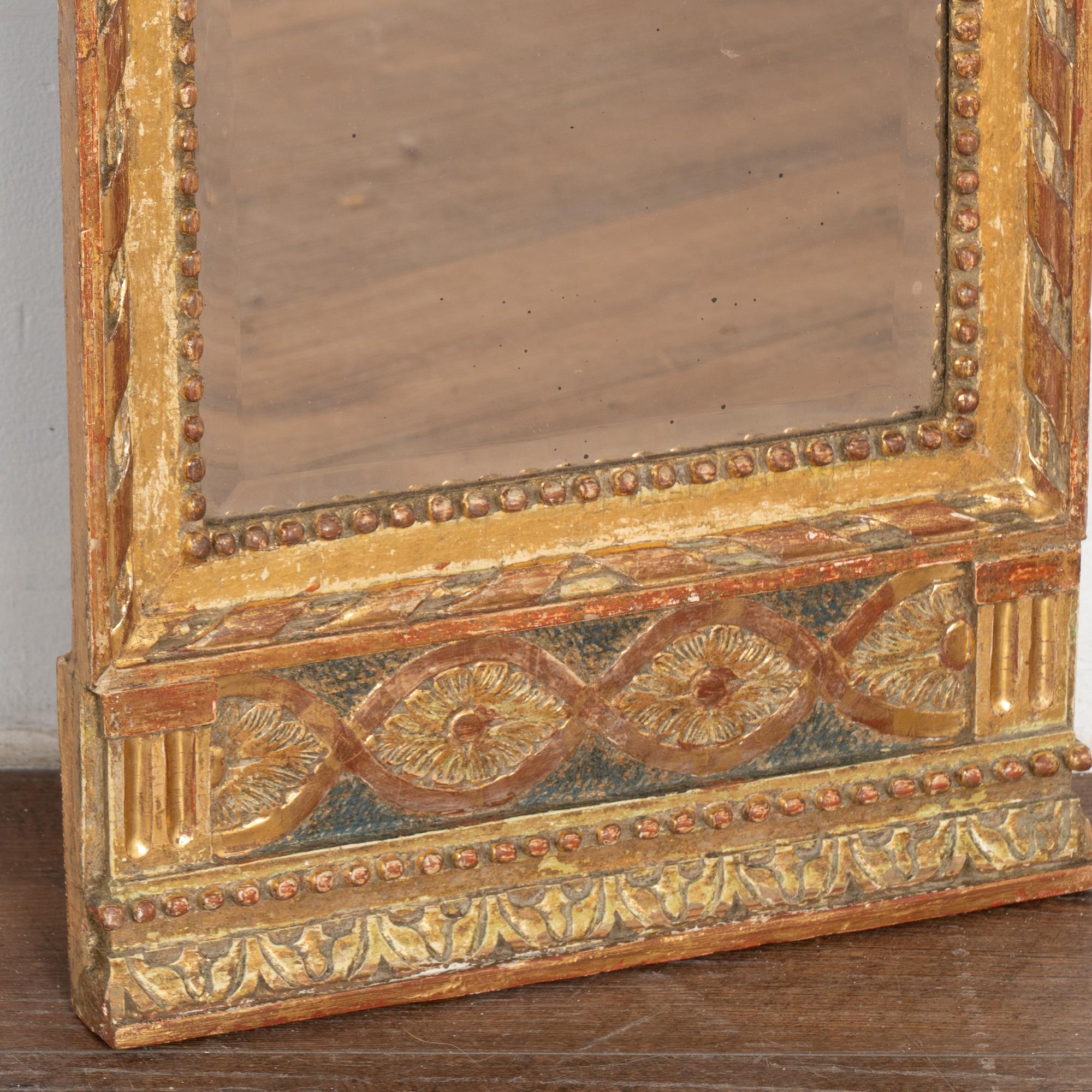 Miroir Trumeau suédois étroit, doré, vers 1790-1820 en vente 3