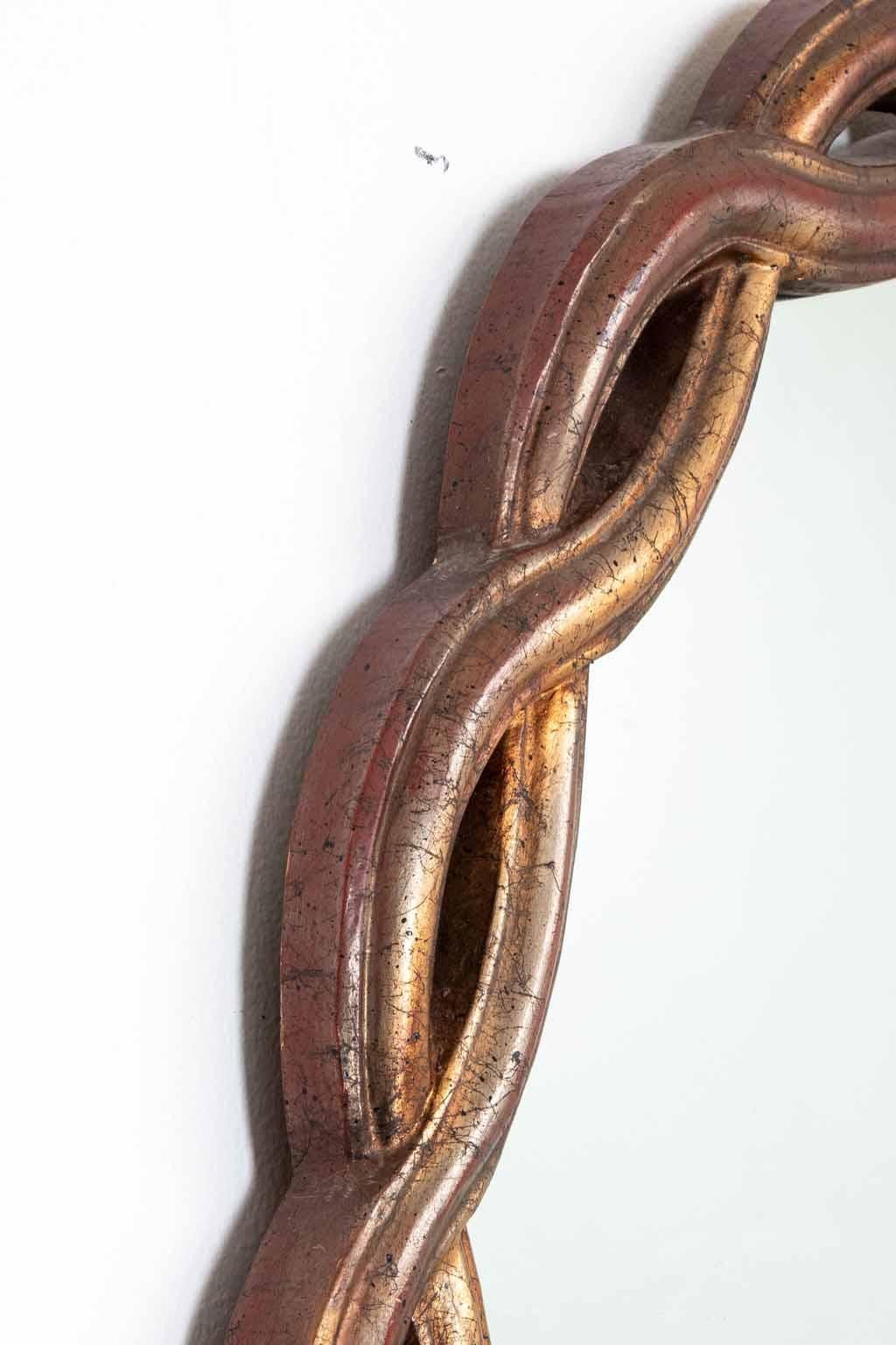 20th Century Gold Gilt Oval Mirror For Sale