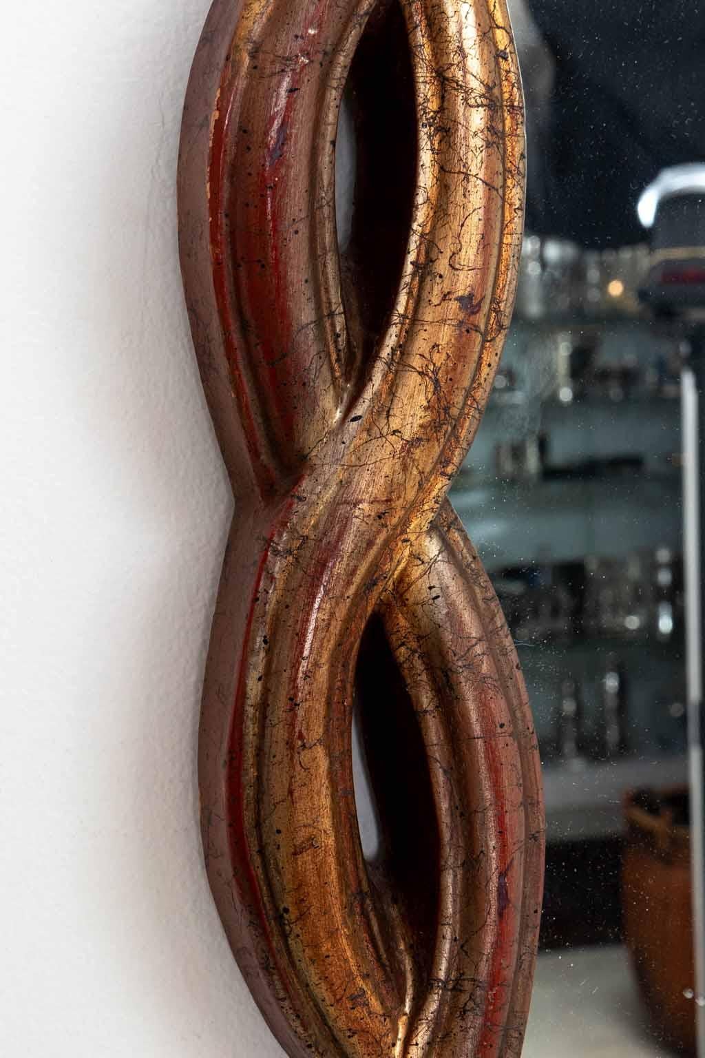Gold Gilt Oval Mirror For Sale 2