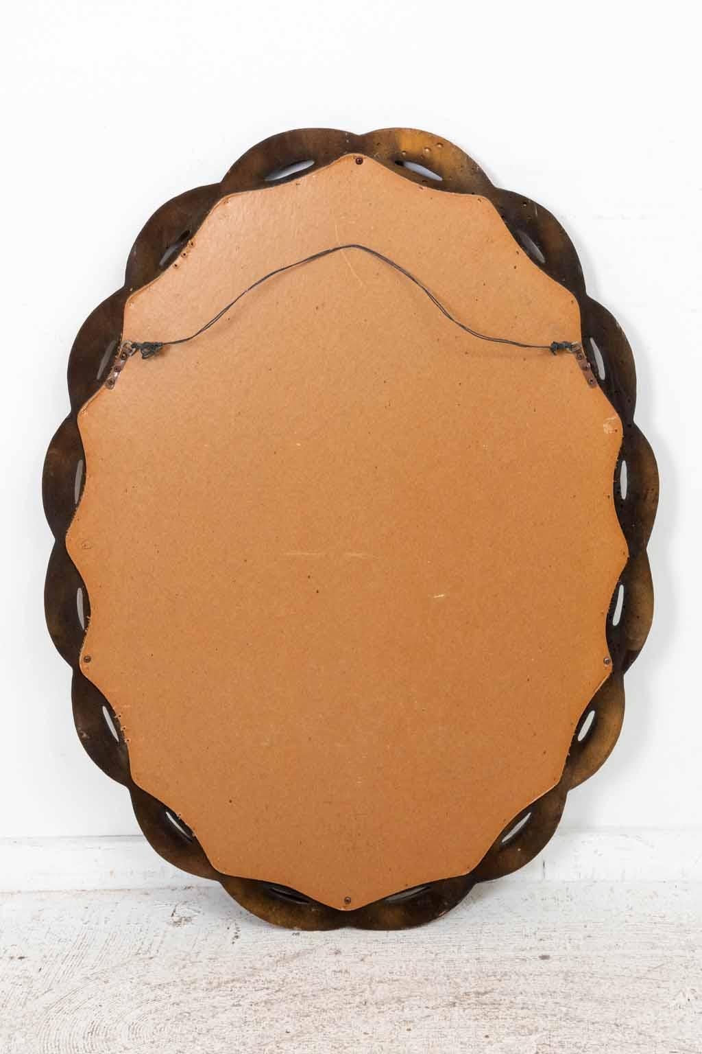 Gold Gilt Oval Mirror For Sale 3