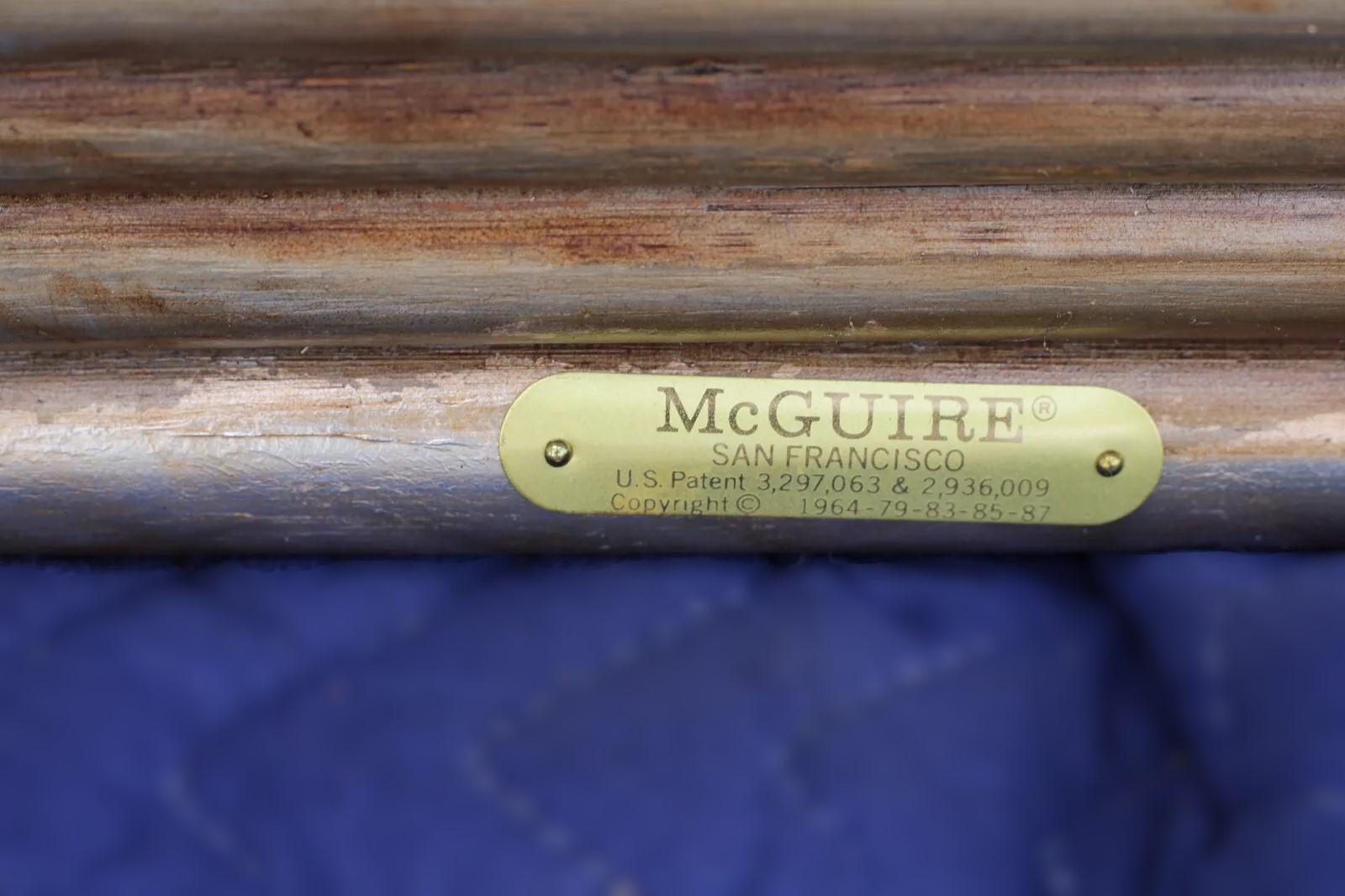 Edward Tuttle pour McGuire Chaise papillon en rotin de bambou en vente 13