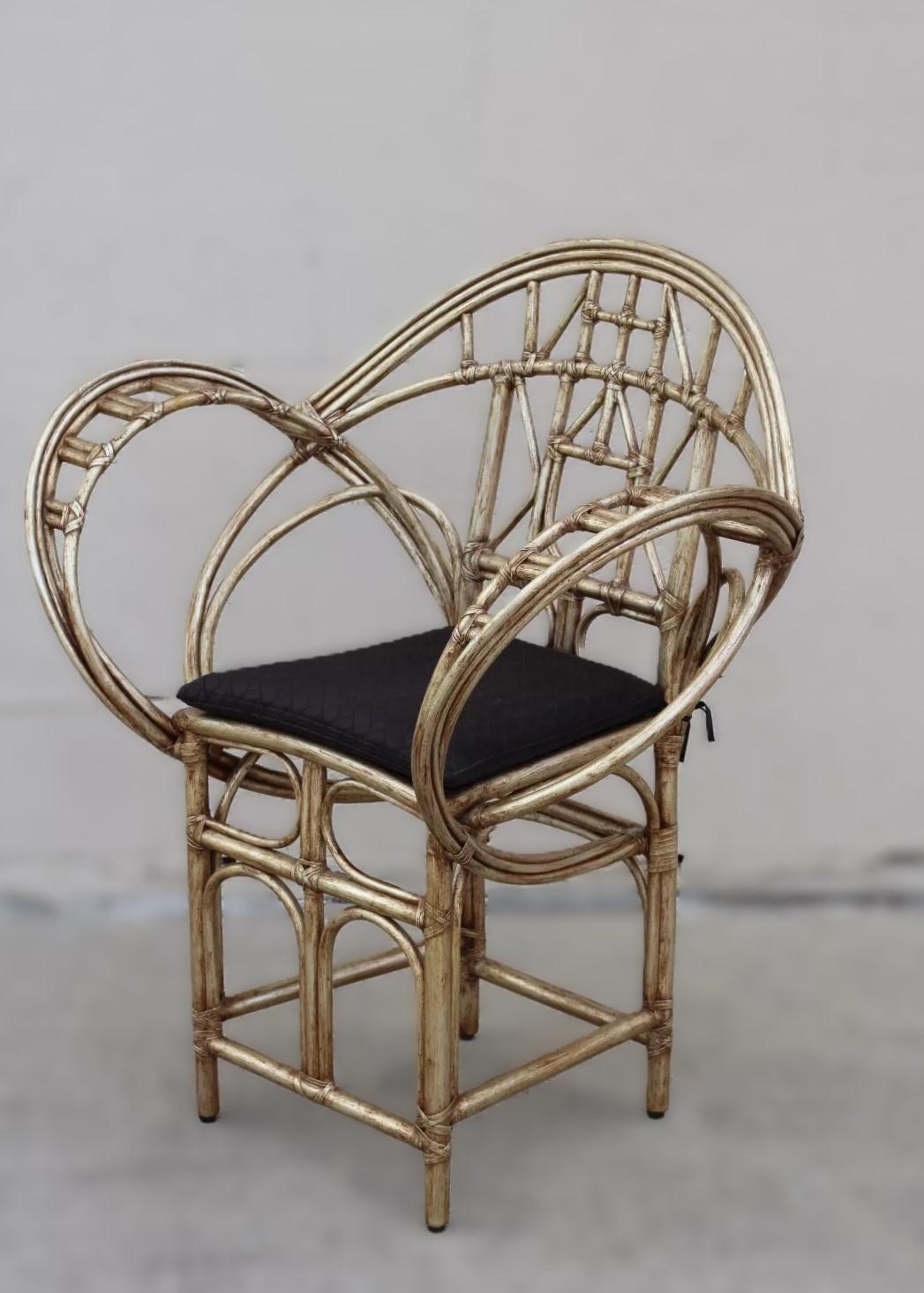 Américain Edward Tuttle pour McGuire Chaise papillon en rotin de bambou en vente