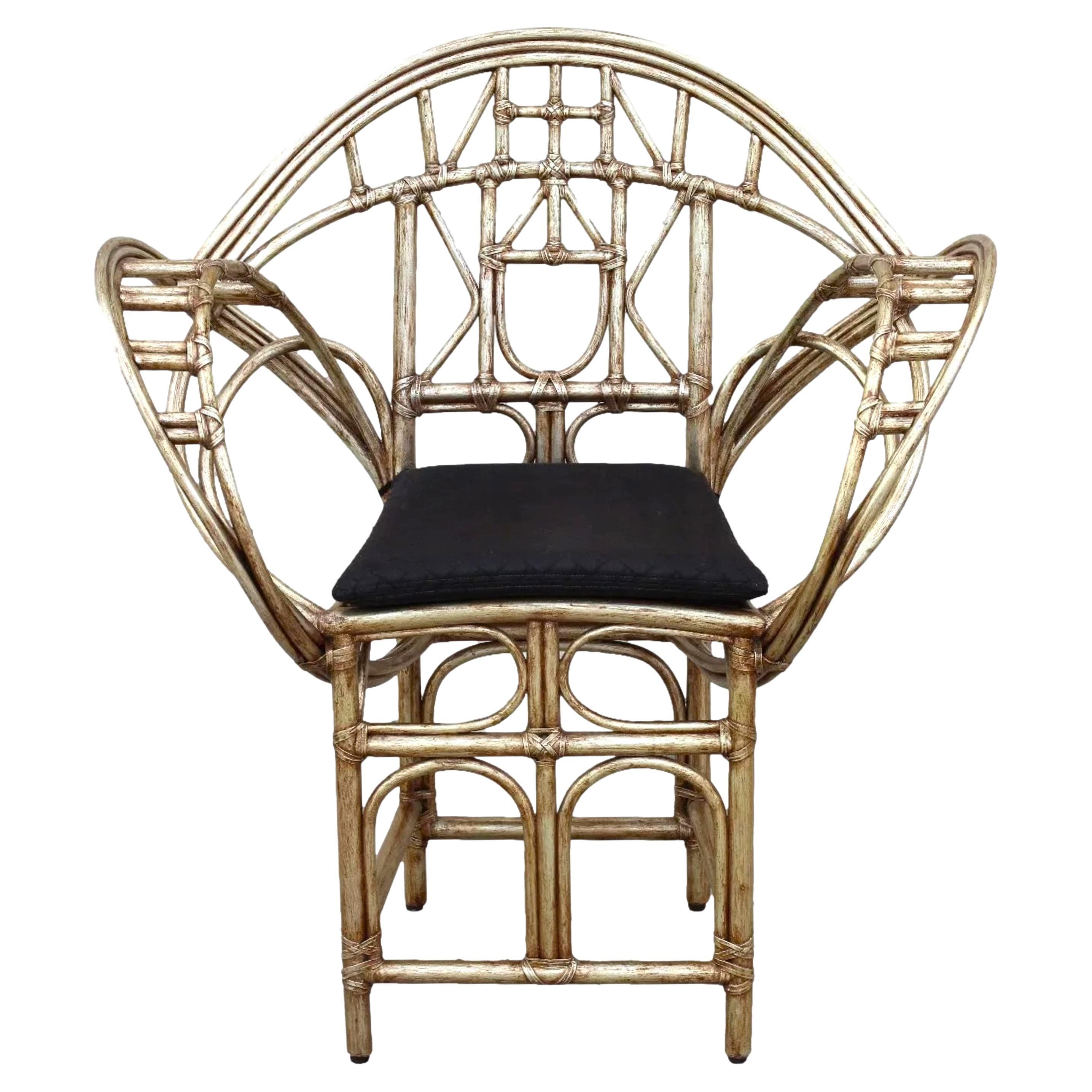 Edward Tuttle for McGuire Bamboo Rattan Butterfly Chair