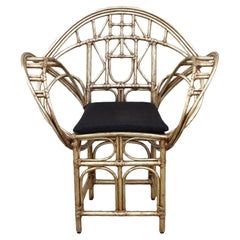 Edward Tuttle pour McGuire Chaise papillon en rotin de bambou