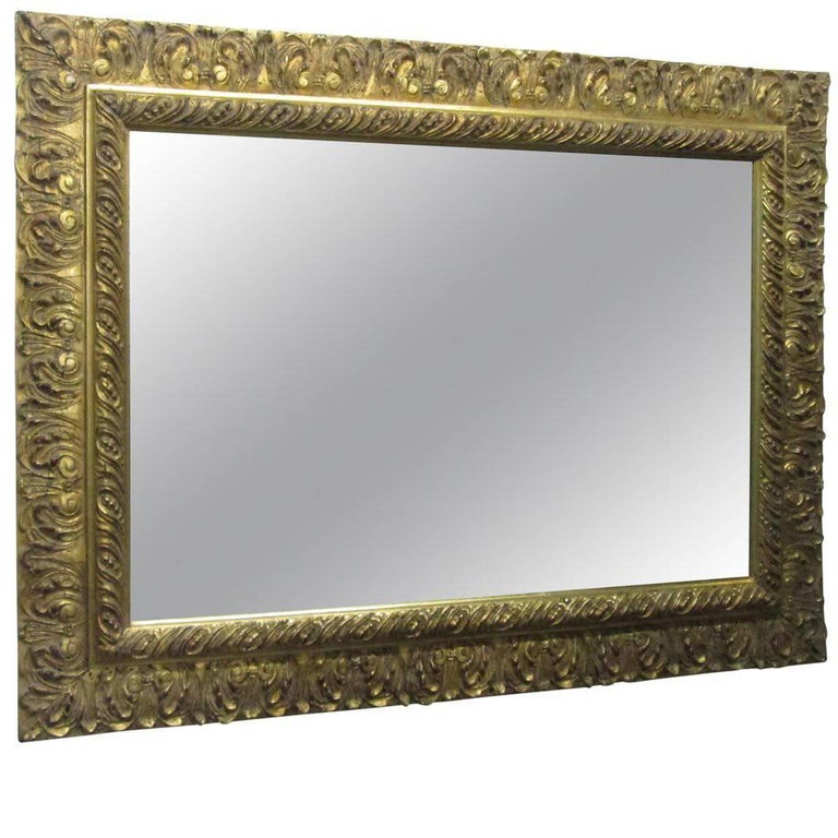 Gold Gilt Rectangular Mirror For Sale at 1stDibs