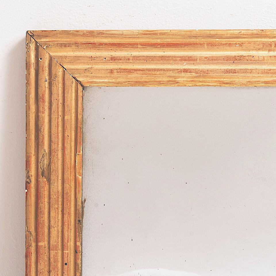 1830c French square gold gilt reed frame mirror.
Original mirror.