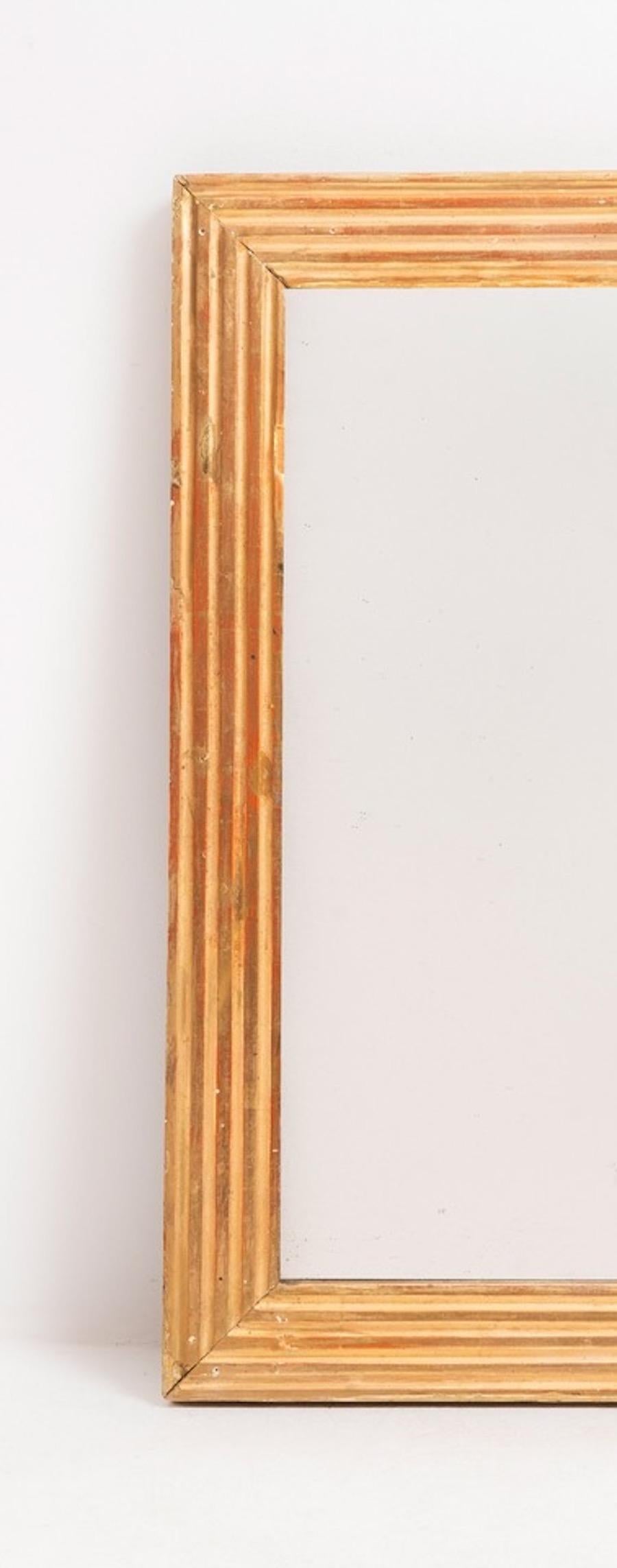 Gilt Gold GIlt Reed Frame Square Mirror, France, 1830c For Sale