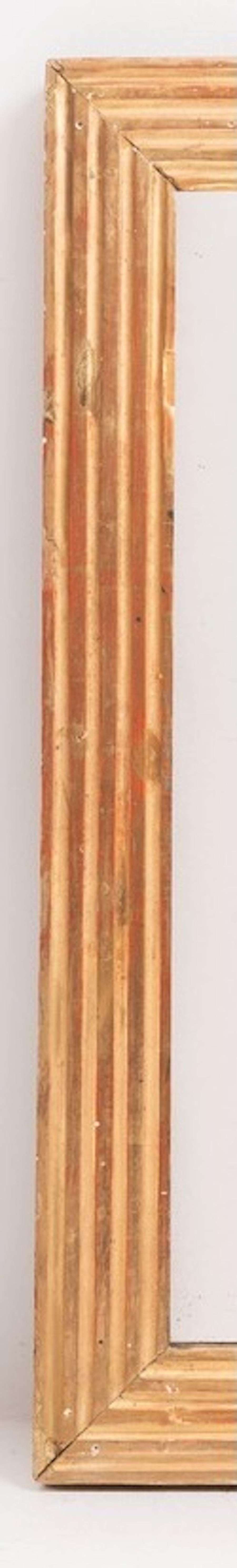 Gold GIlt Reed Frame Square Mirror, France, 1830c In Good Condition For Sale In New York, NY