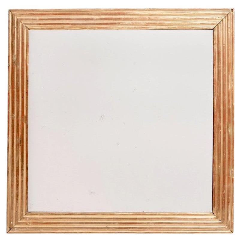 Quadratischer Spiegel mit vergoldetem Schilfrahmen, Frankreich, 1830c im Angebot