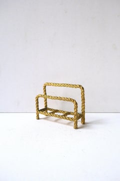 Gold Gilt Rope Letter Mail Holder, circa 1960s