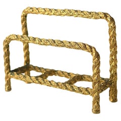 Gold vergoldeter Seil-Briefhalter, um 1960