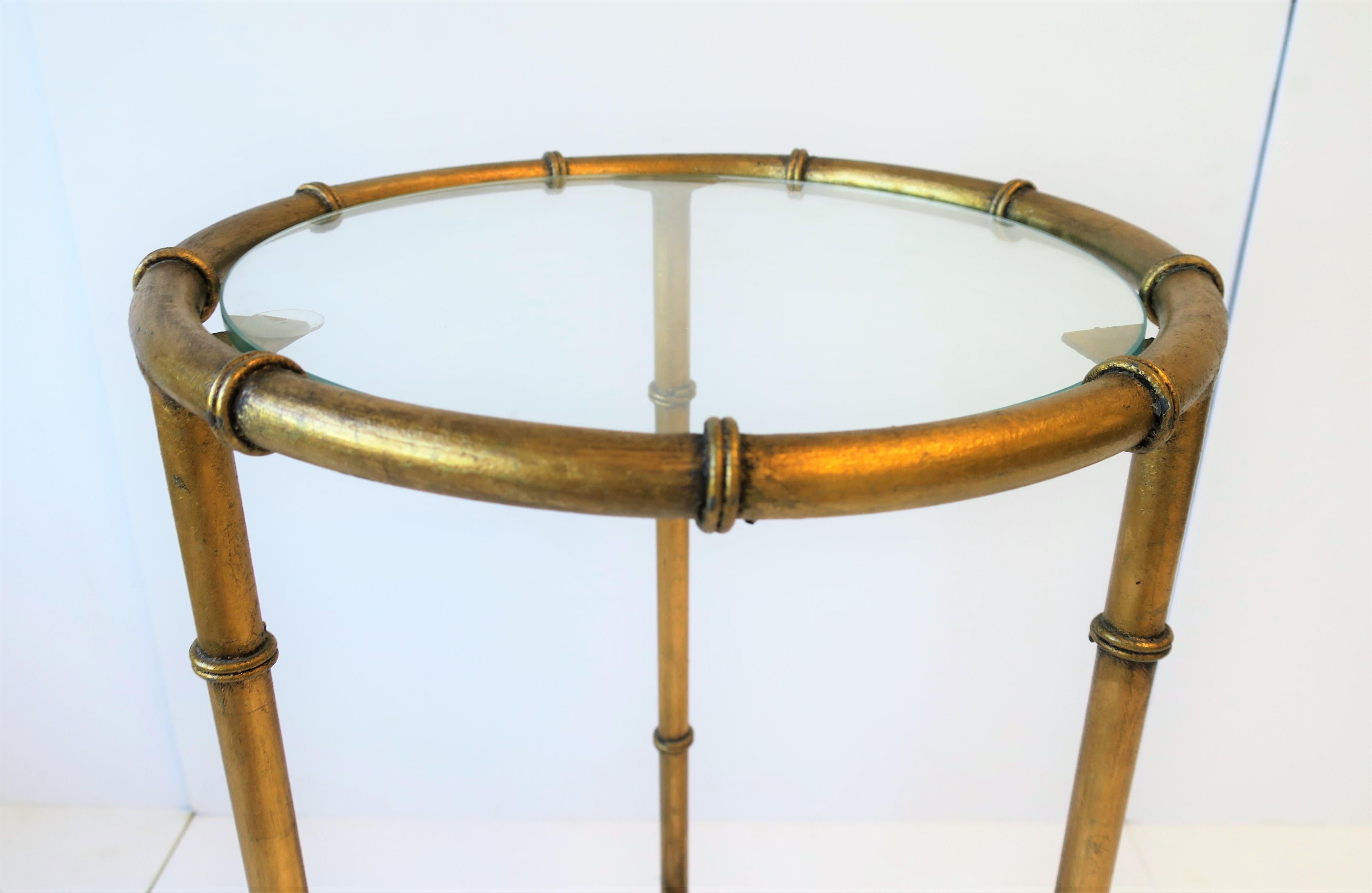 Gold Gilt Round Side or Drinks Table 3