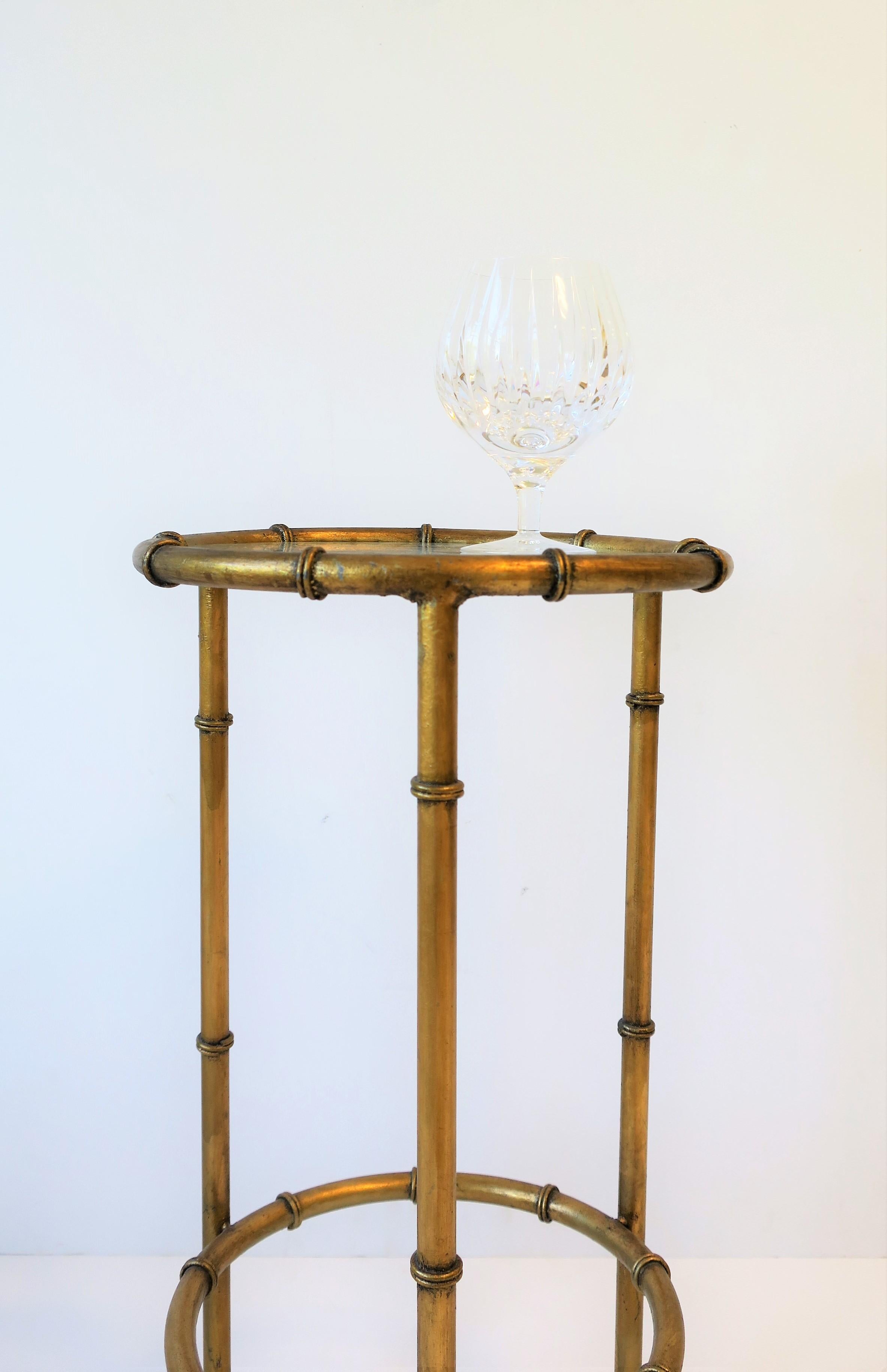 Gold Gilt Round Side or Drinks Table 4