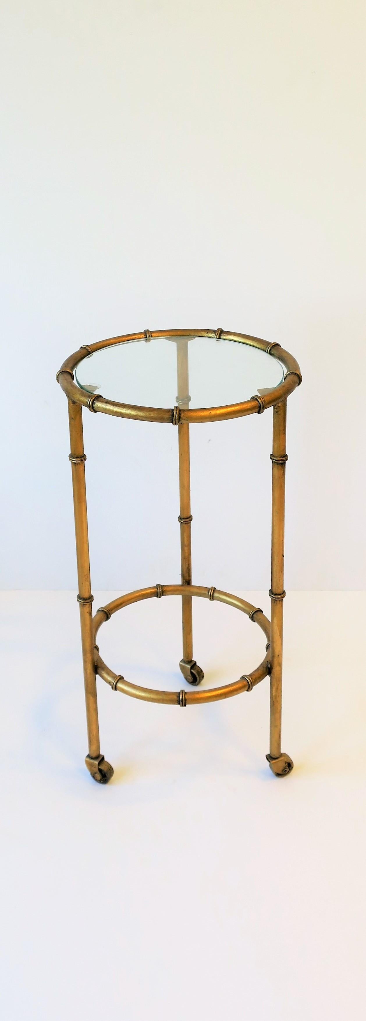 Gold Gilt Round Side or Drinks Table 7