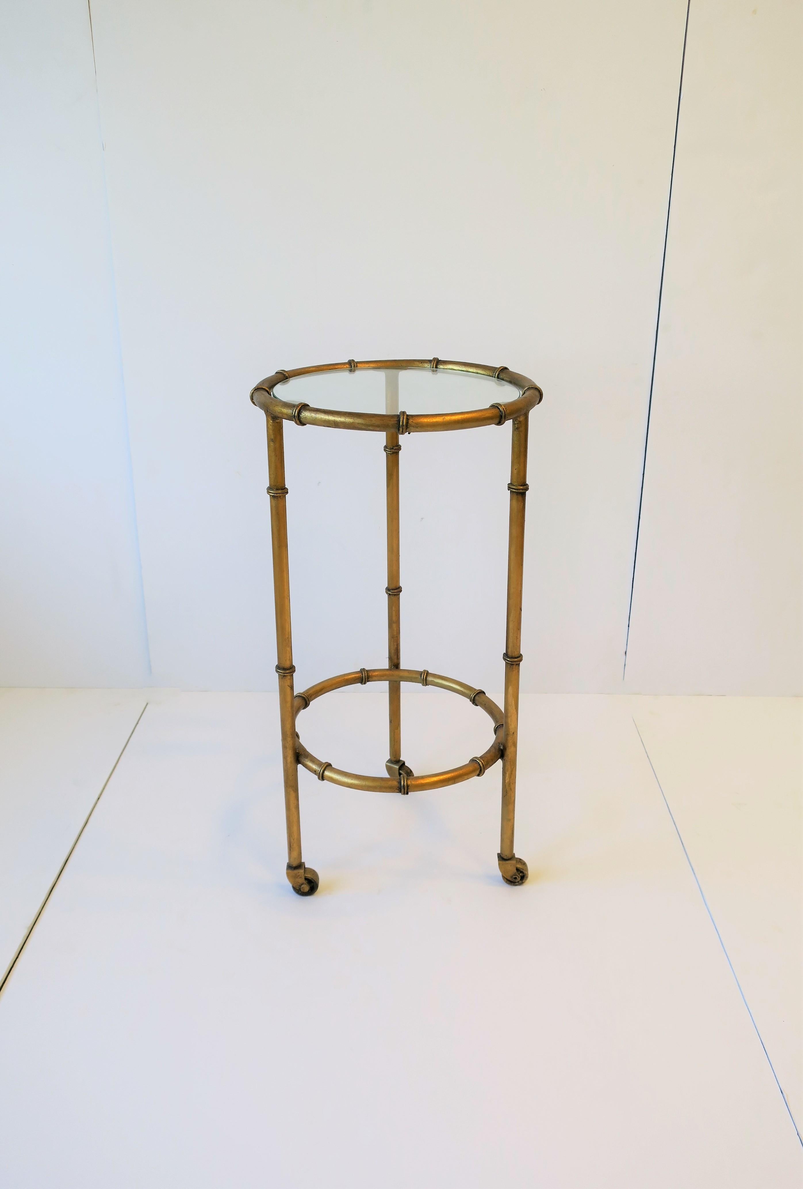 Gold Gilt Round Side or Drinks Table 2