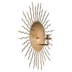 Gold Gilt Sun Burst Sconce Made in Italy c. 1970's