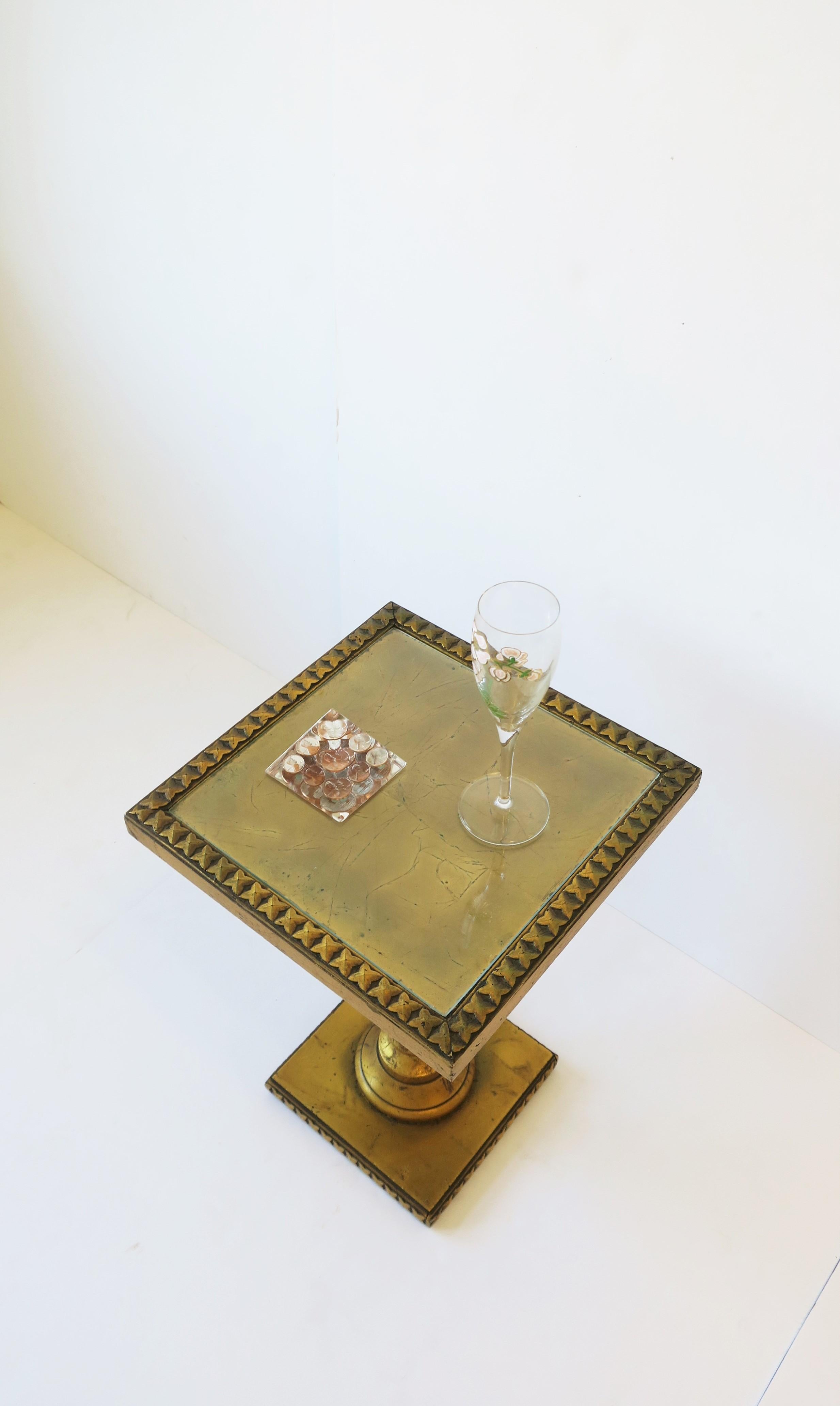 Gold Giltwood Side Drinks Table, circa 1960s For Sale 2