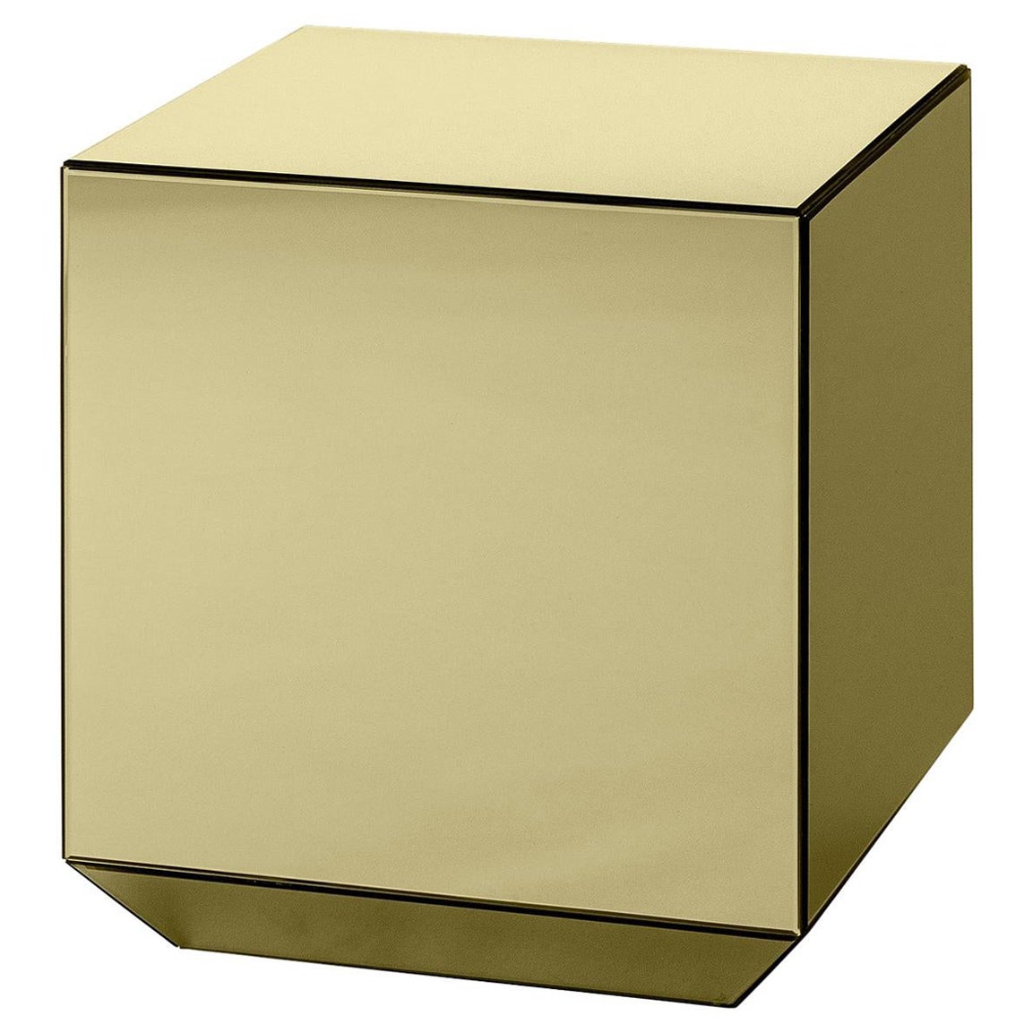 Mesa con espejo de cristal dorado en venta