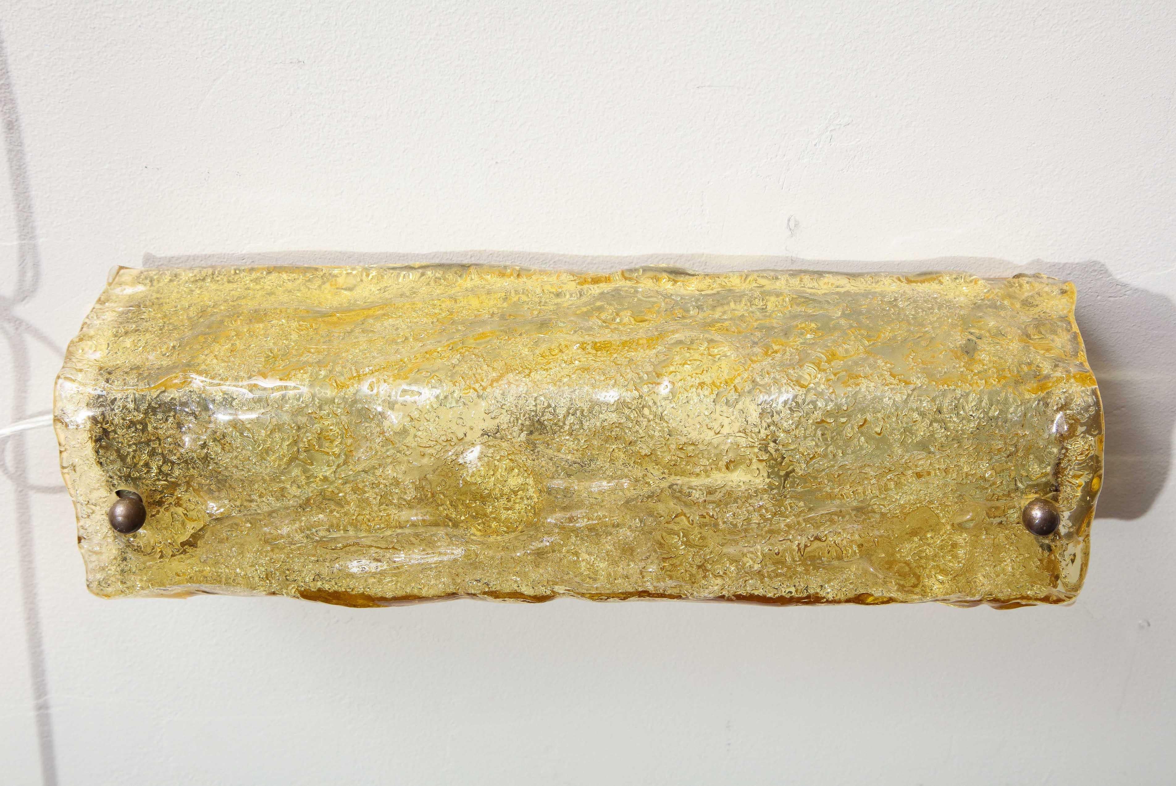 Vintage Gold Glas Wandleuchte (Moderne der Mitte des Jahrhunderts) im Angebot