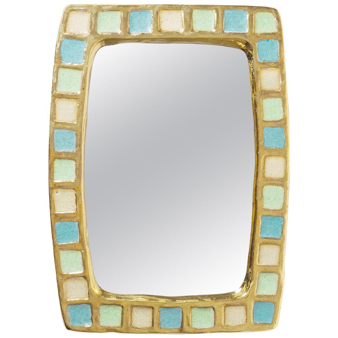 A Magnificent Italian Glazed Ceramic Mirror at 1stdibs