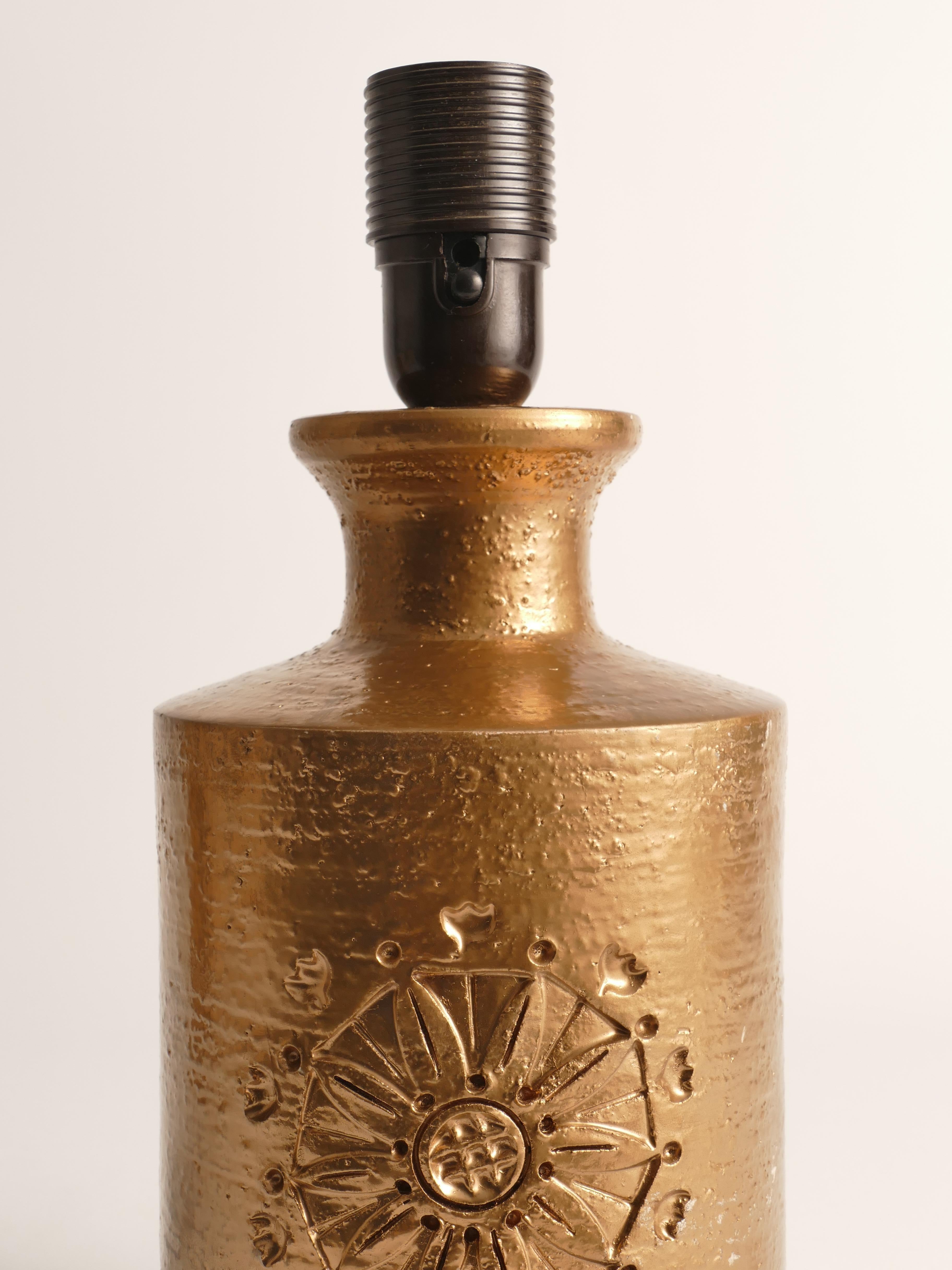 Lampe de table en céramique émaillée or de Bitossi pour Bergboms, années 1970 en vente 2