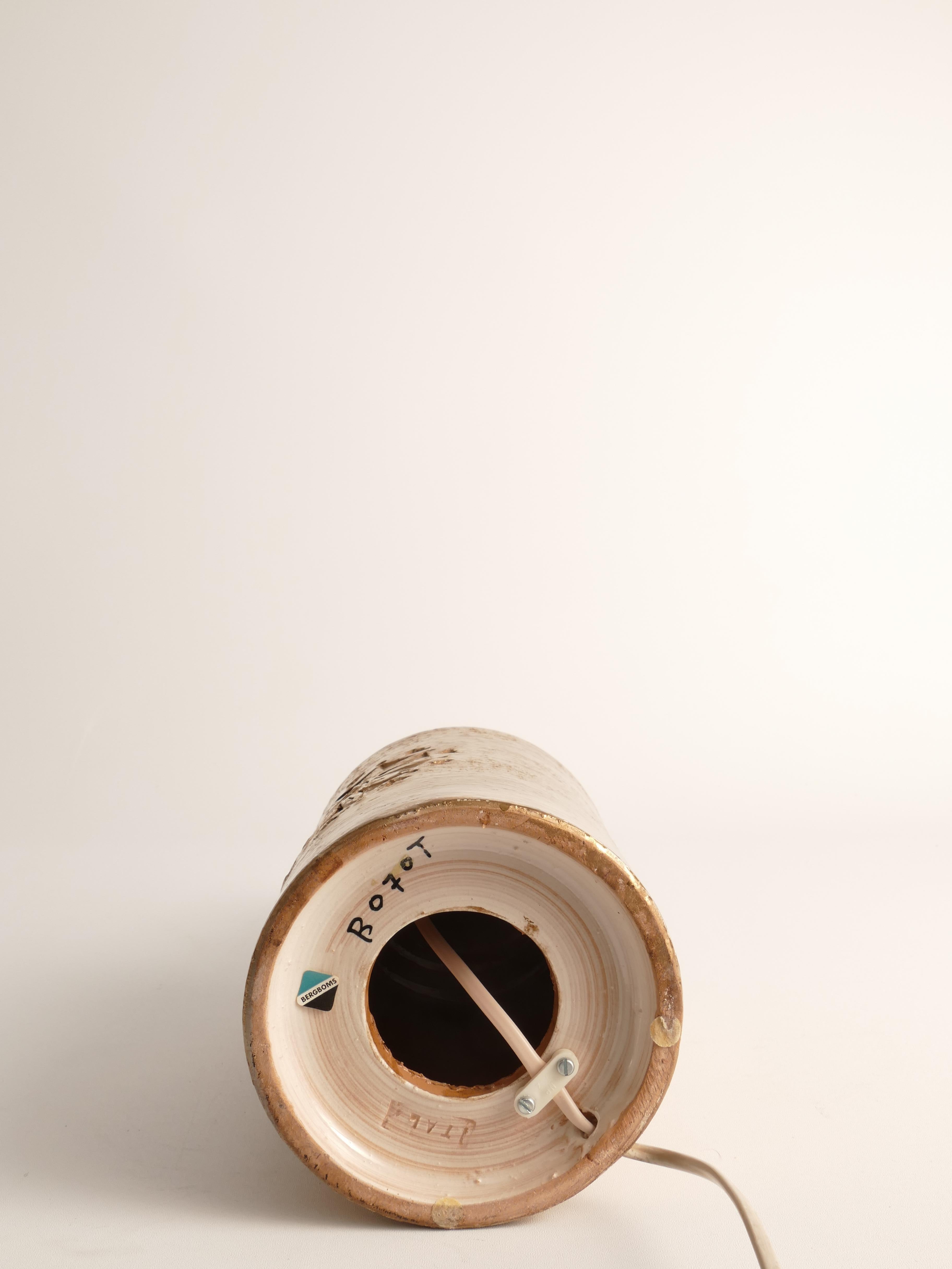 Lampe de table en céramique émaillée or de Bitossi pour Bergboms, années 1970 en vente 5