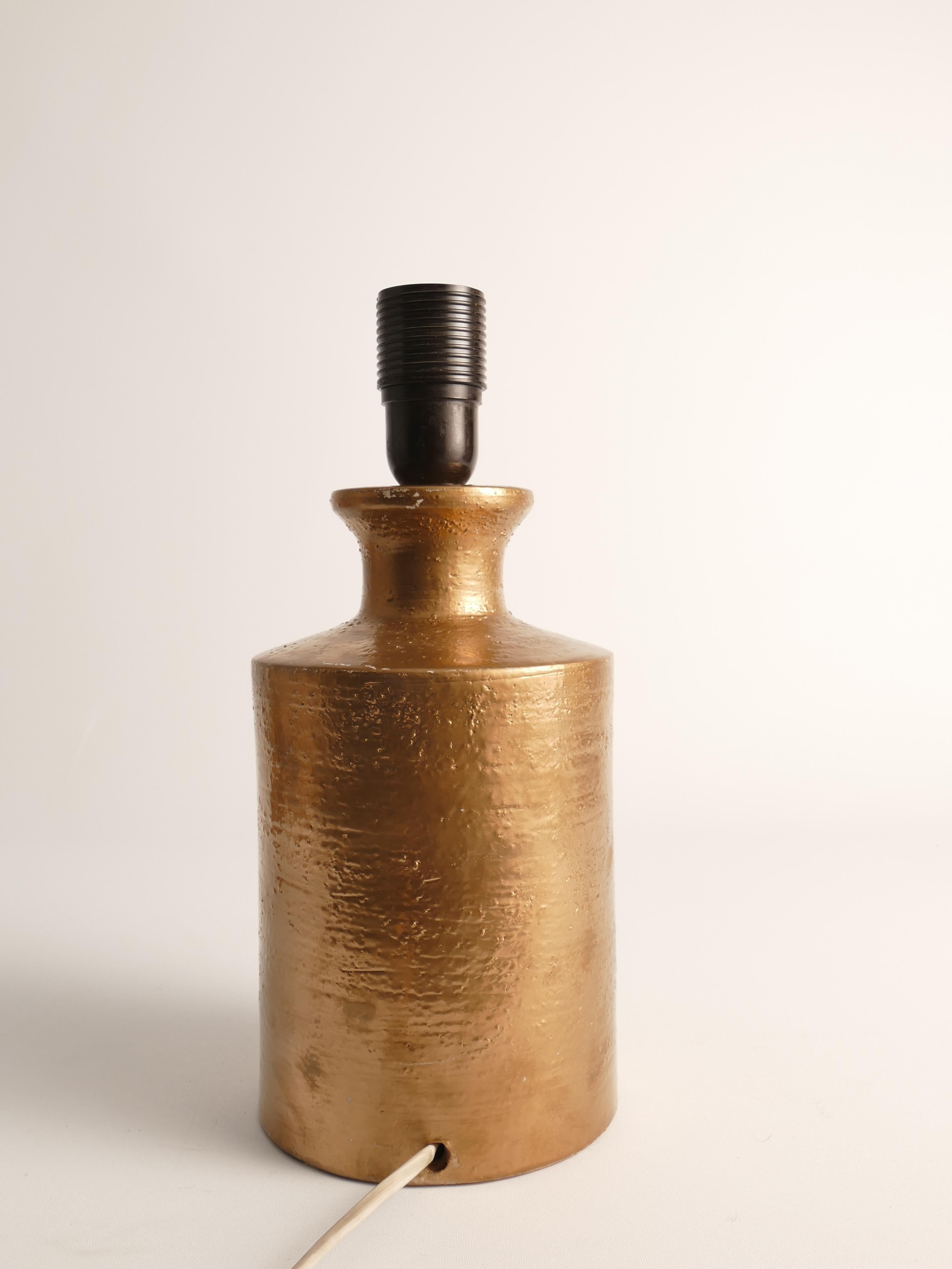 Lampe de table en céramique émaillée or de Bitossi pour Bergboms, années 1970 en vente 1