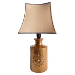 Gold Glazed Ceramic Table Lamp by Bitossi for Bergboms, 1970's