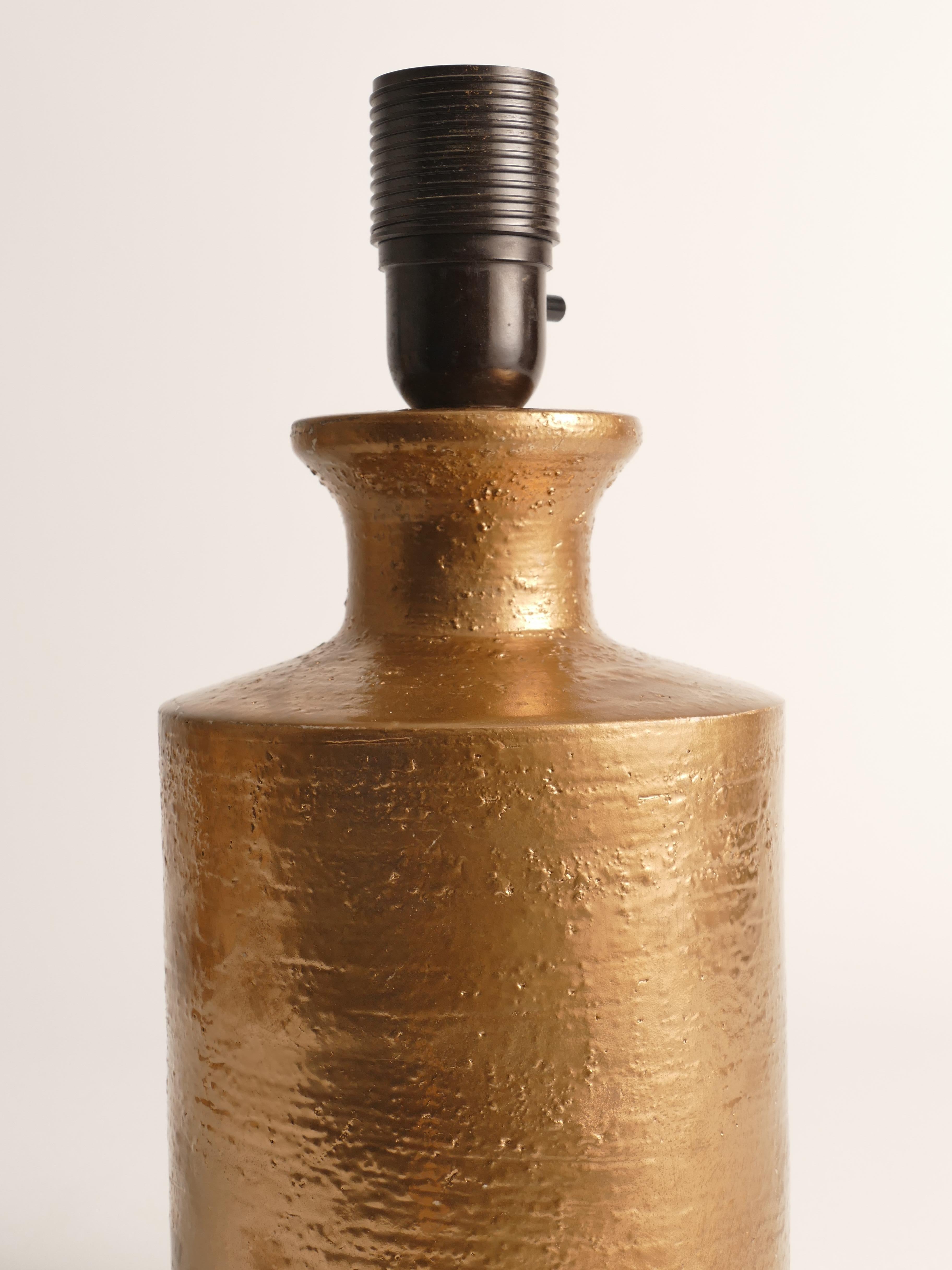 Gold glasierte Keramik-Tischlampen von Bitossi für Bergboms, 2er-Set, 1970er-Jahre im Angebot 9