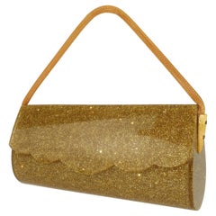 Goldglitzer-Lucit-Abendhandtasche, 1950er Jahre